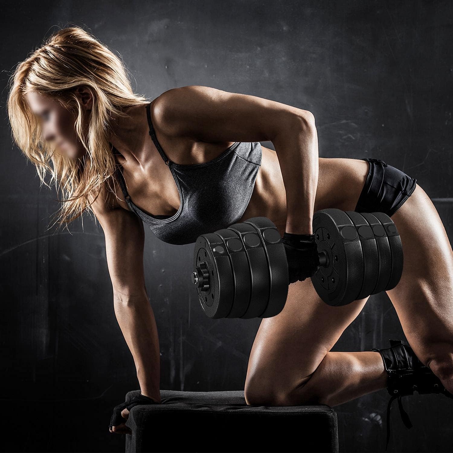 Yaheetech Adjustable Dumbbells Weight Set Dumbbell Weights Exercise & Fitness Equipment w/ 4 Spinlock Collars for Women & Men Home Gym Strength Training - Image 9