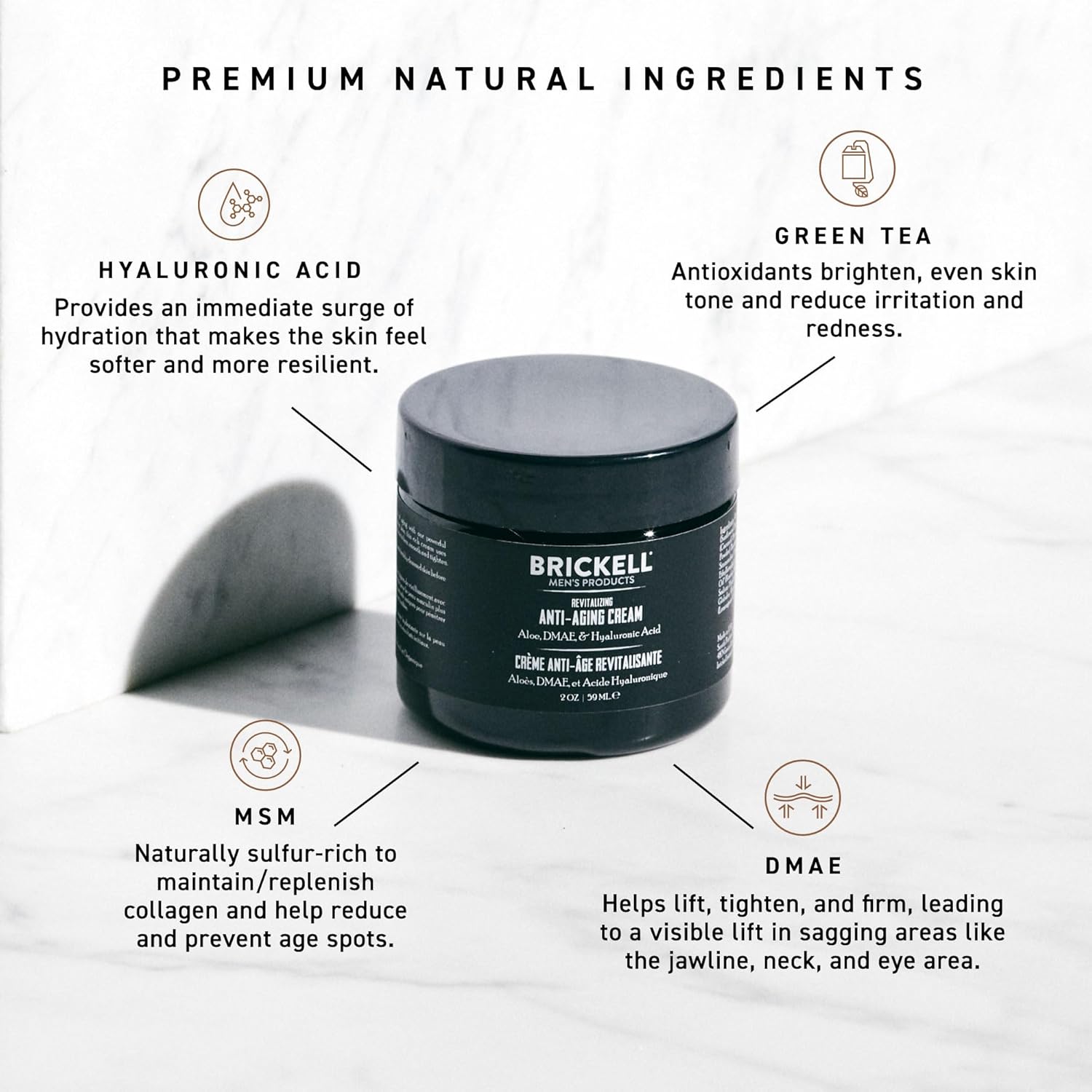 Brickell Men's Revitalizing Anti-Aging Cream For Men, Face Moisturizer For Face To Reduce Fine Lines and Wrinkles, Natural and Organic Anti Wrinkle Night Face Cream, 2 Ounce, Scented - Image 3