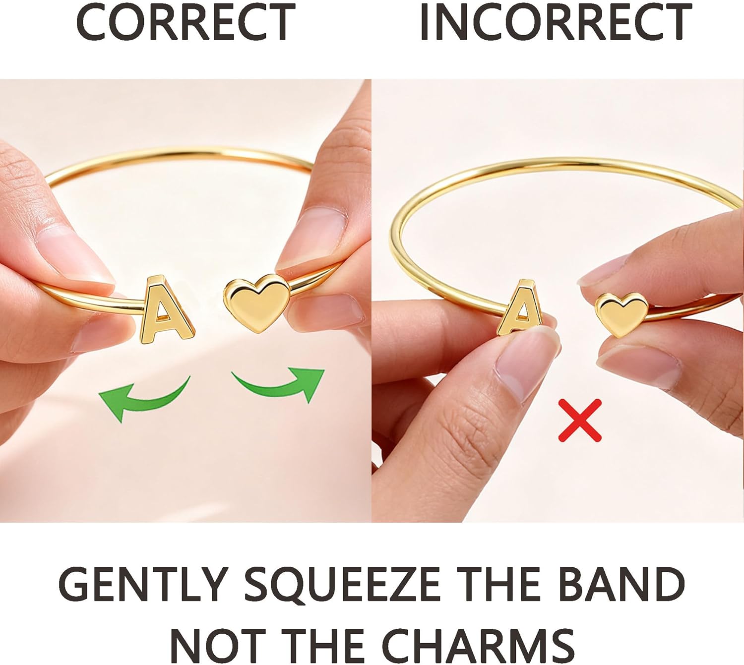 Turandoss Mother Day Gift for Kids Teen Girls - Dainty 14K Gold Plated Letter A-Z Initial Heart Cuff Bangle Bracelets, Gifts for Women Her Mom Daughter Sister Friend Teens Birthday Jewelry Gifts - Image 6