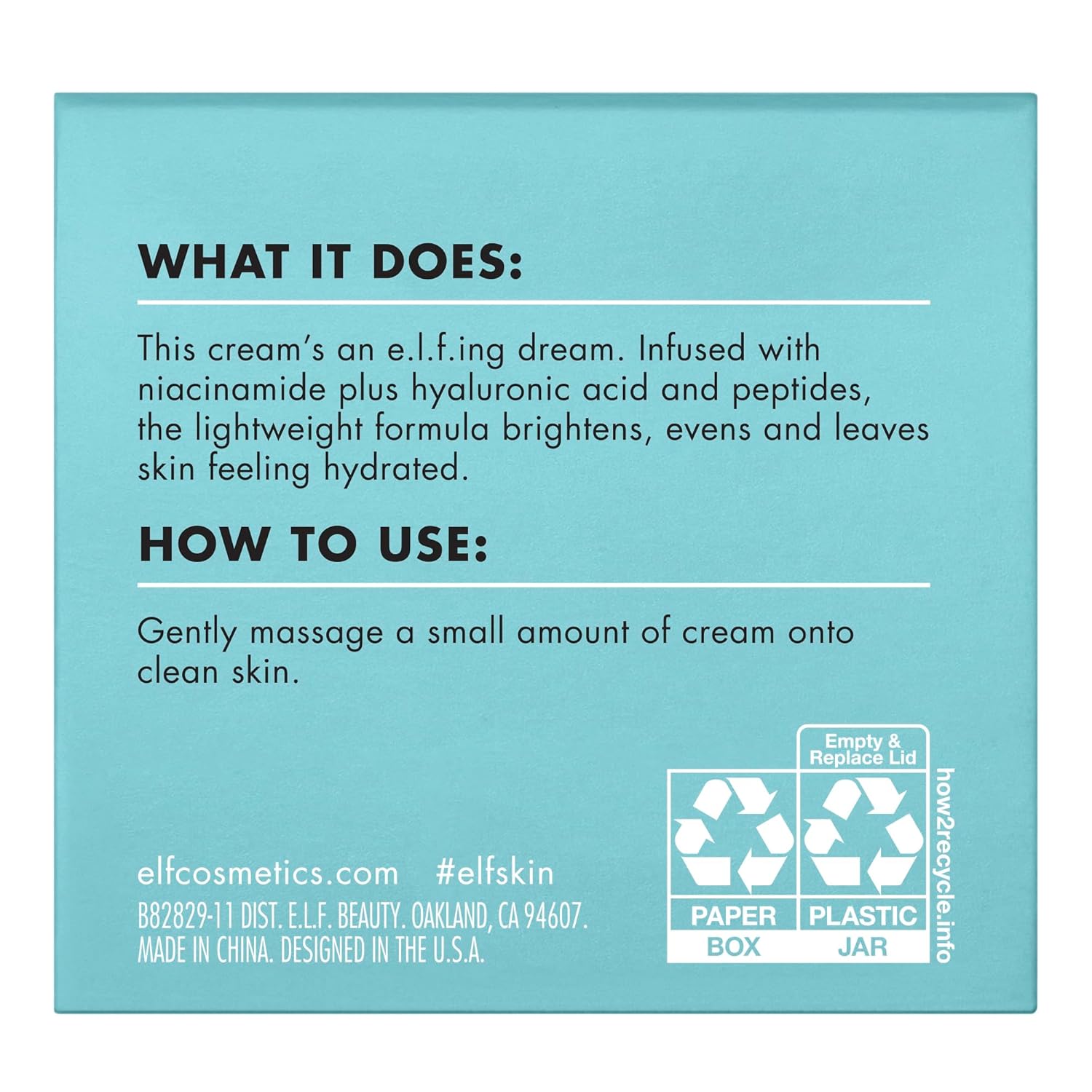 e.l.f. SKIN Holy Hydration! Face Cream, Moisturizer For Nourishing & Plumping Skin, Infused With Hyaluronic Acid, Vegan & Cruelty-Free, 1.7 Oz - Image 7