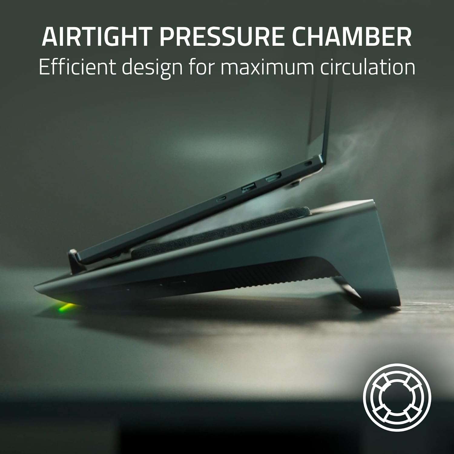 Razer Laptop Cooling Pad: Adaptive Smart - Intelligent Fan Control - Airtight Pressure Chamber - Fits Most Laptops & Macbooks 14” to 18" - Preset & Custom Fan Curves - 3 Port USB Type A - Chroma RGB - Image 3