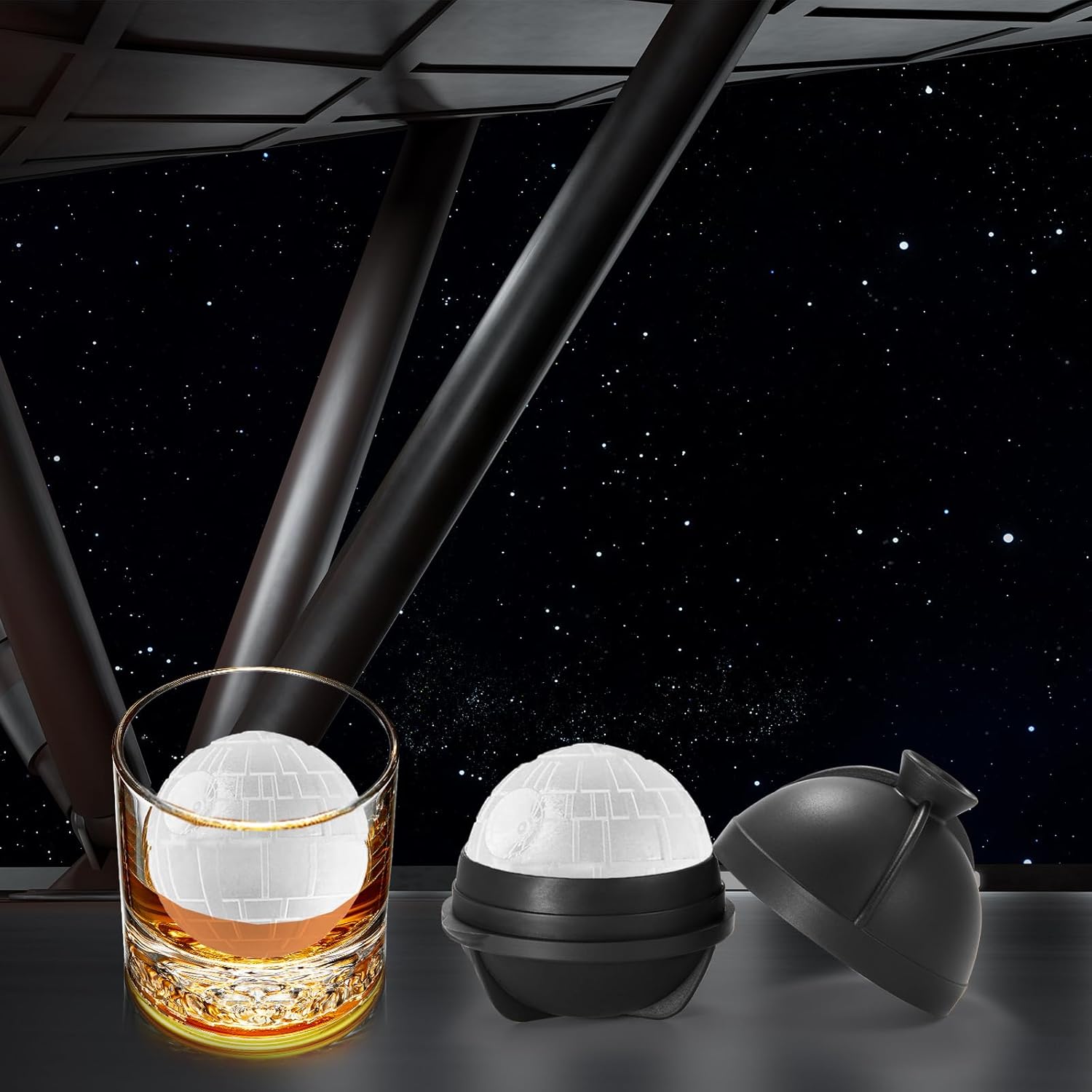Nax Caki 3D Star Wars Death Ball Ice Cube Mold, Star Wars Gifts Stocking Stuffers Ideas for Adults Men Women, 2.5" Large Silicone Round Ice Cube Tray for Cocktails,Bourbon,Whiskey,Brandy - Image 5