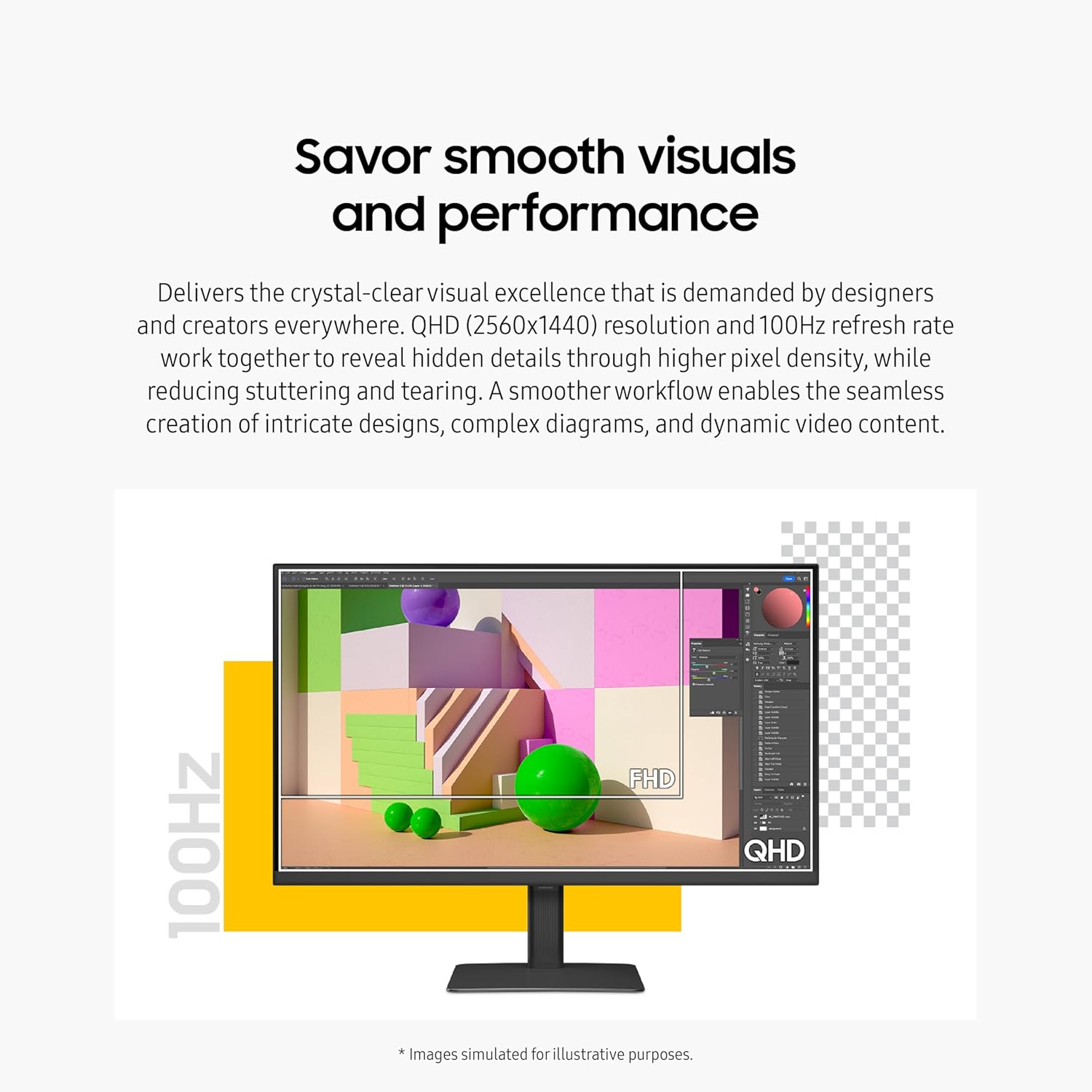 SAMSUNG 24" ViewFinity S6 (S60D) Series QHD High Resolution Computer Monitor, 100Hz, HDR10, Multiple Ports w/ HDMI, DisplayPort, USB-A, Easy Setup, Height Adjustable Stand, LS24D606EANXZA, 2024 - Image 4