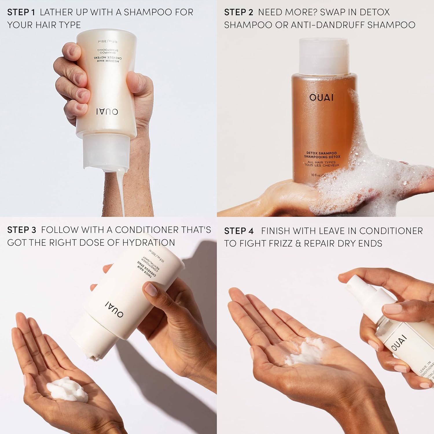 OUAI Leave In Conditioner & Heat Protectant for Hair - Prep Hair for Styling or Use as Detangling Spray to Fight Frizz & Flyaways - No Parabens, Sulfates or Phthalates (4.7 oz) - Image 7