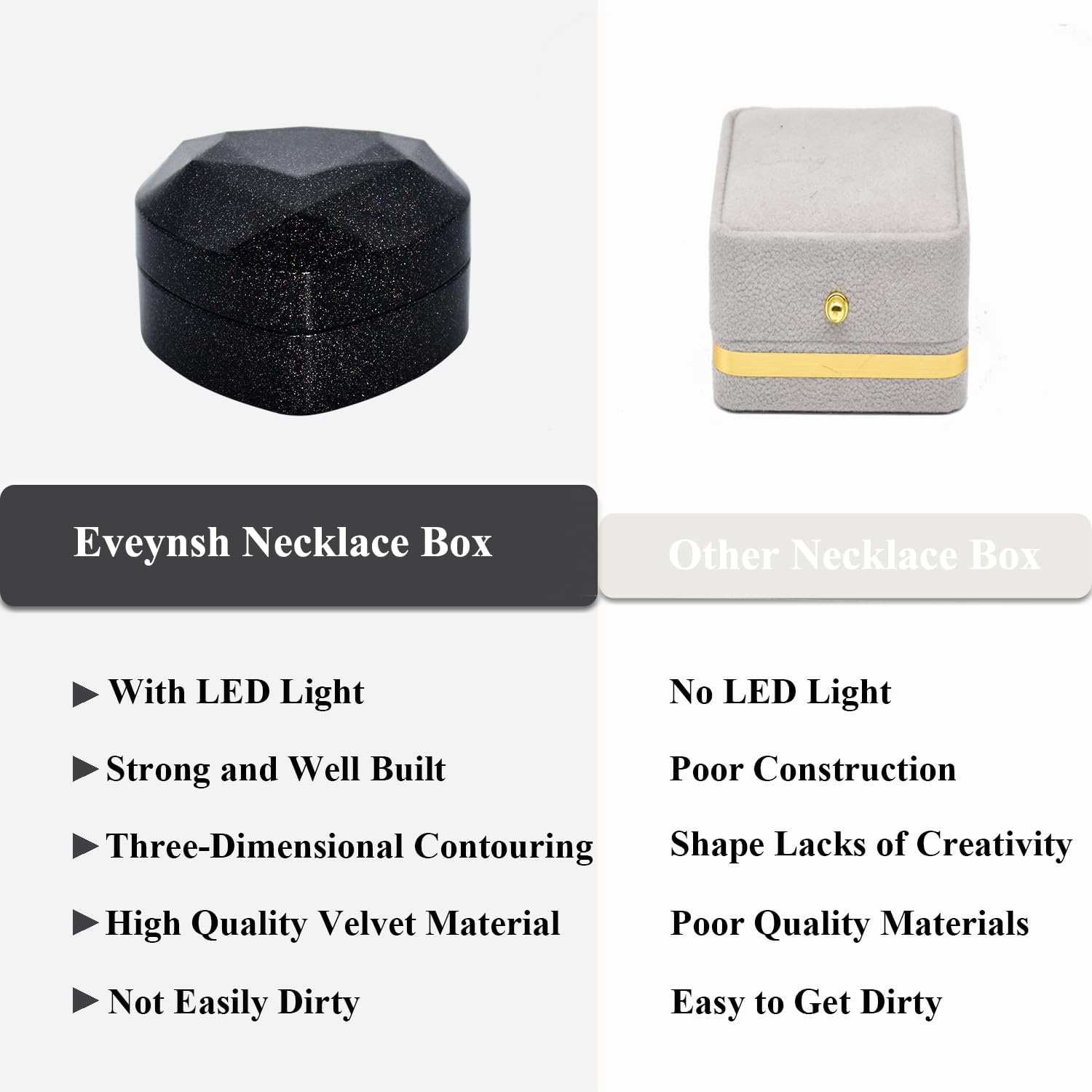 LED Heart Necklace Presentation Box with Automatic Light, Compact Necklace and Earring Display Case – Designed for Proposals, Romantic Gift Reveals, Weddings and Anniversary Moments, Starry Sky - Image 6