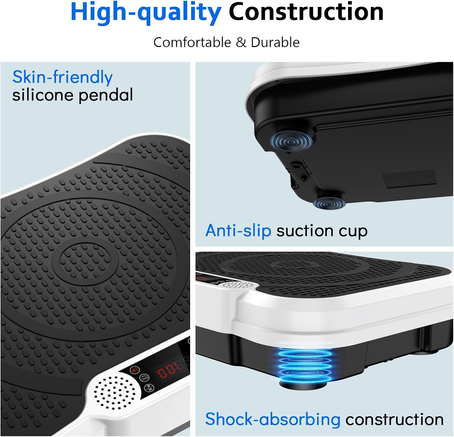 Vibration Plate Exercise Machine for Lymphatic Drainage, Vibration Platform for Weight Loss, 400 Lbs Capacity Shake Plate Full Body Workout Vibrate Fitness Platform for Home Women Men - Image 6