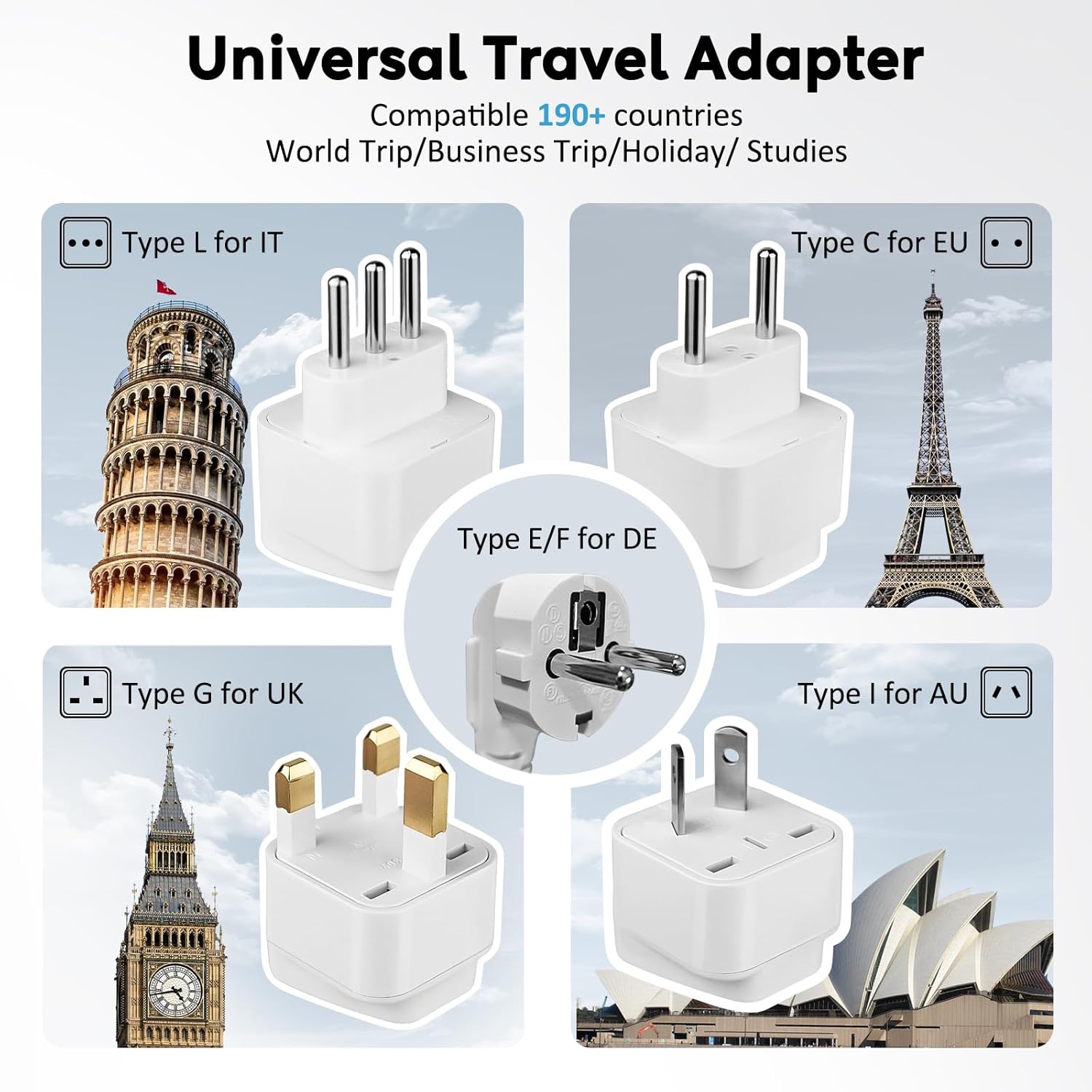220V to 110V Voltage Converter, 2000W Adapter US to Europe International Travel, Mapambo Universal Voltage Converter (Gray) - Image 6