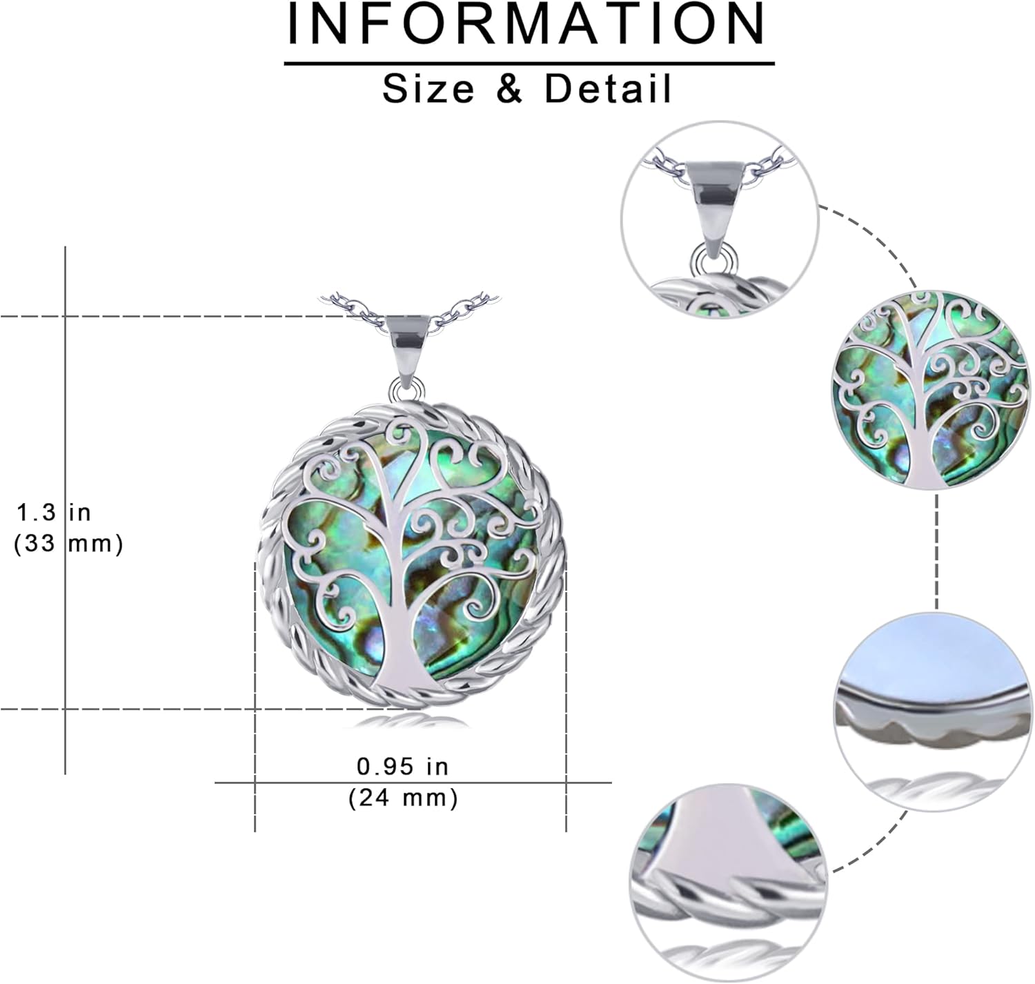 SmileBelle Tree of Life Necklace as Mothers Day Gift for Mom, Birthday Gifts for Stepmom as Bonus Mom Gift from Daughter, Grandma Present Silver Mother in Law Necklace as Tree of Life Jewelry - Image 5