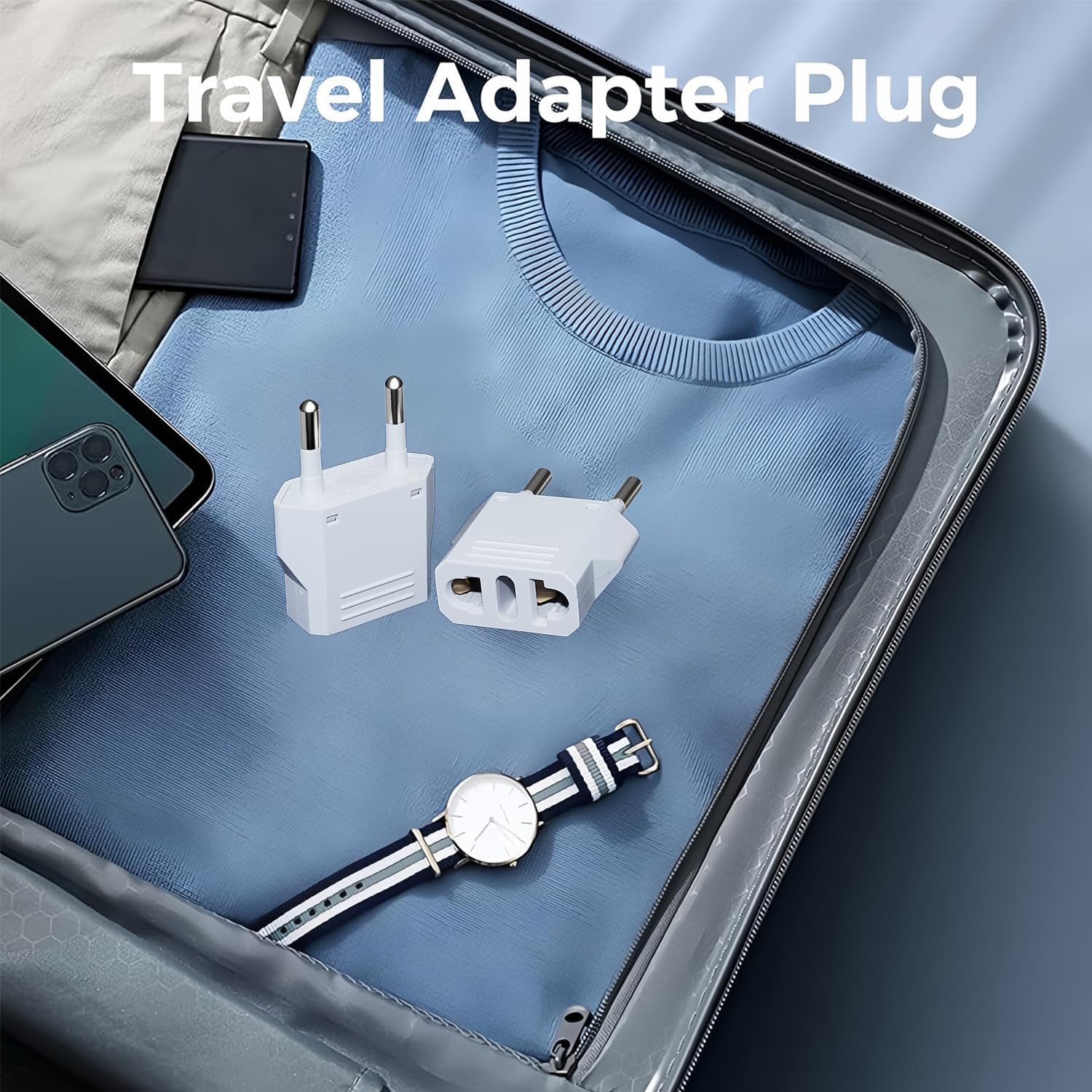 US to Europe Plug Adapter - European Travel Plug Adapter,Type C Wall Plug Power Converter for Europe,White,8 Pack - Image 8