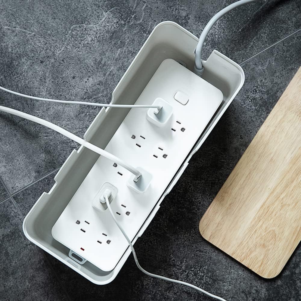 Cable Management Box by Baskiss, 12x5x4.5 inches, Wood Lid, Wire Organizer for Desk TV Computer USB Hub System to Cover and Hide & Power Strips & Cords - Image 7