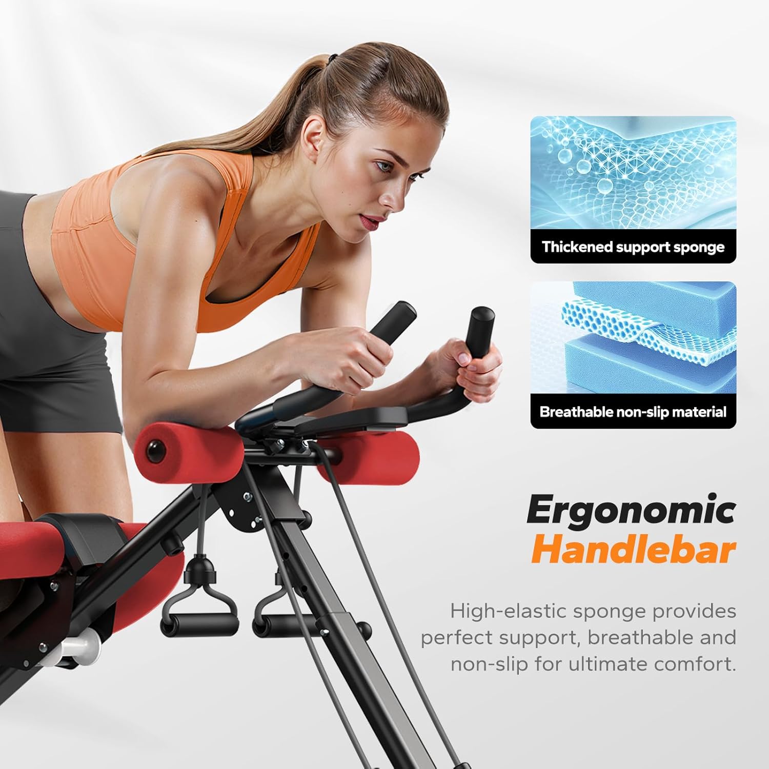 MERACH Ab Machine, Ab Workout Equipment, Adjustable Ab Trainer Machine for Abs Workout at Home Gym, Foldable, Knee Protection, Abdominal Trainer for Stomach Workout - Image 6