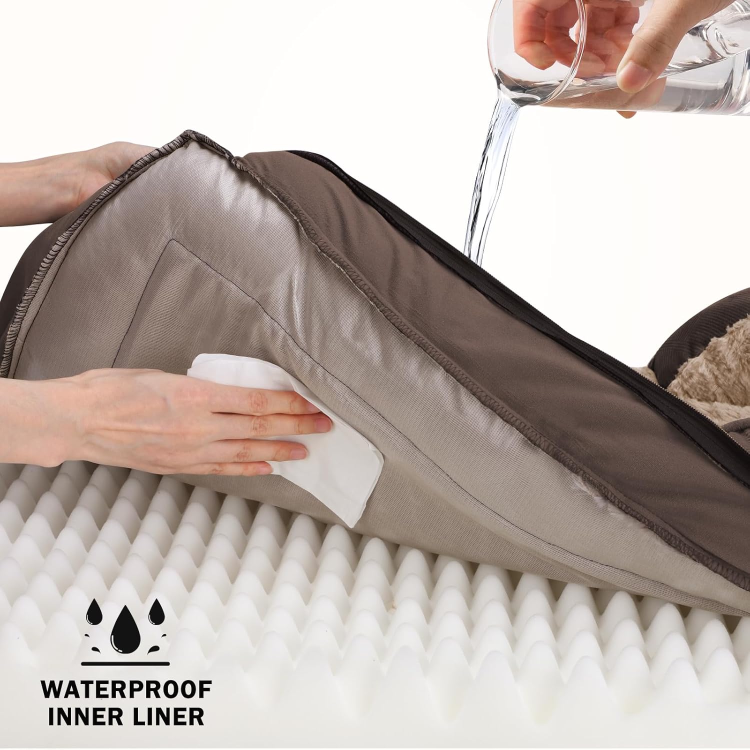INVENHO Orthopedic Dog Bed for Large Dogs, Washable Waterproof, Egg-Crate Foam Dog Couch Bed with Washable Removable Cover, Waterproof Lining and Nonskid Bottom - Image 3