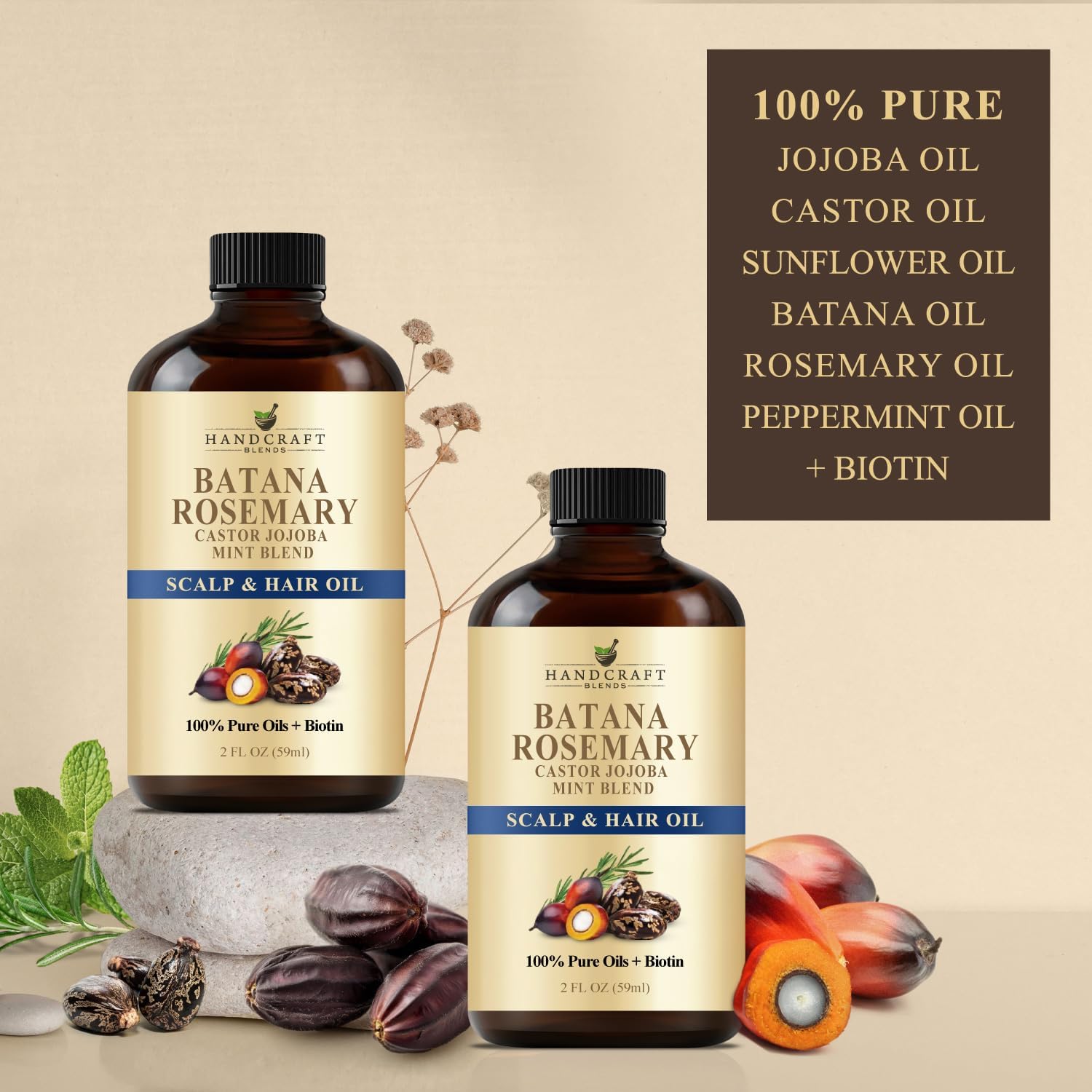 Batana & Rosemary Hair Oil – 2 Fl Oz – Scalp Treatment & Strengthening for Thinning, Dry Scalp, Split Ends – Natural Hair Oil for Women & Men – Intensive Repair & Nourishing Formula - Image 7