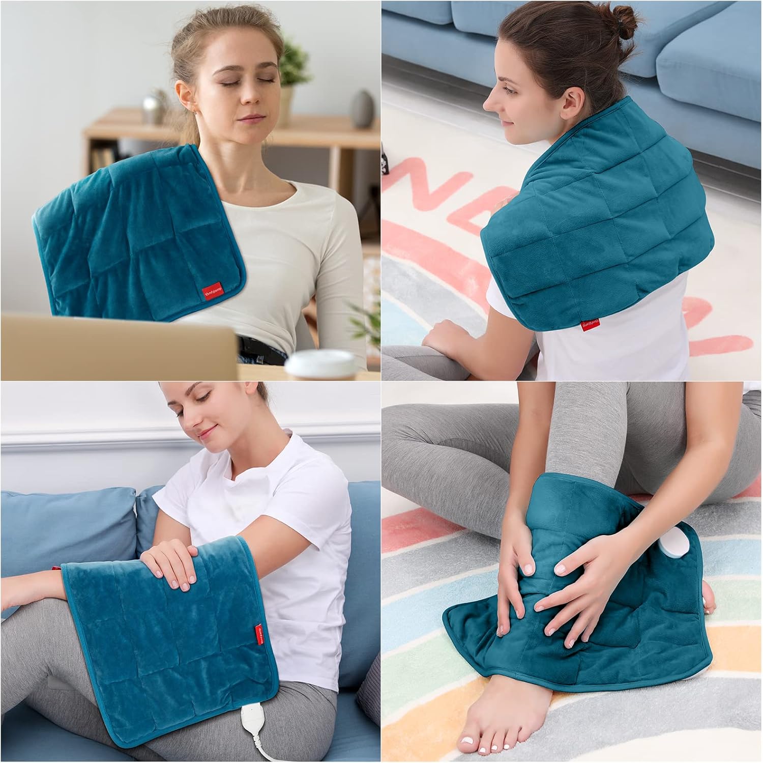 Comfytemp Weighted Heating Pad for Back & Period, FSA Eligible Electric Heat Pad, Birthday Gifts for Women Men Mom Dad & Mother Day Gift, 2.2 lb HSA Neck Shoulder Heated Pad, 2H Auto-Off, 12x24 - Image 8