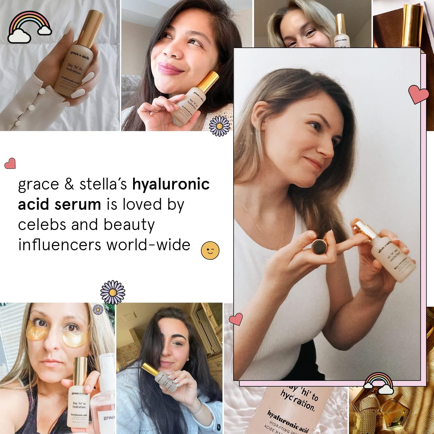 grace & stella Award Winning Hyaluronic Acid Serum (50ml/1.7 fl oz) Hydrating Hyaluronic Acid Serum for Face - Acido Hialuronico for Women - Remove Fine Lines, Wrinkles, Anti Aging - Vegan Skincare - Image 6