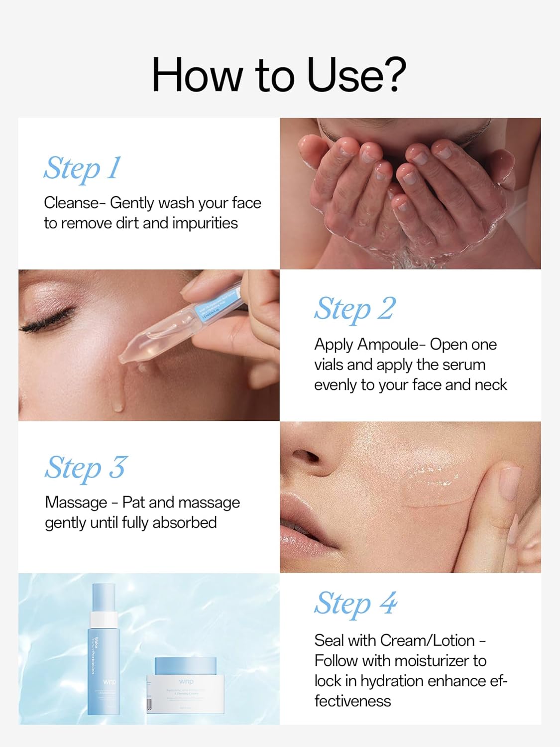 WNP Hyaluronic Acid Serum 3% for Face with 4D Multi-Layer Hydration | Ultra Hydrating Anti-Aging Serum | Moisturizer for Dry & Sensitive Skin | Pre-Makeup Skincare | Single-Use Vials 30PCS - Image 8