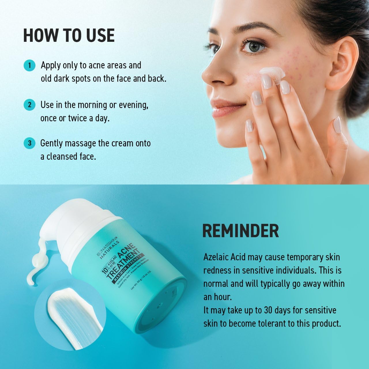 Salicylic Acid Acne Spot Treatment: Cystic Hormonal Pimple Cream for Stubborn Zits, Blemish Breakout & Post-Acne Scars - Face, Body & Back, Teens-Adults, 1.8 oz - Image 5