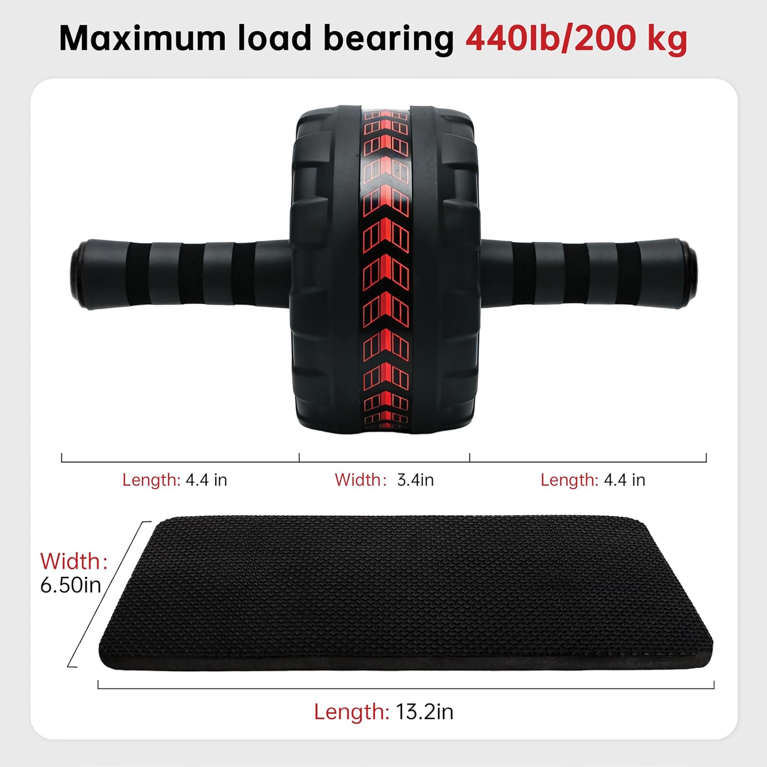 Ab Roller Wheel for Abs Workout - Core Strength Training Equipment for Home Gym with Knee Pad, Abdominal Exercise Wheel for Men and Women - Image 4