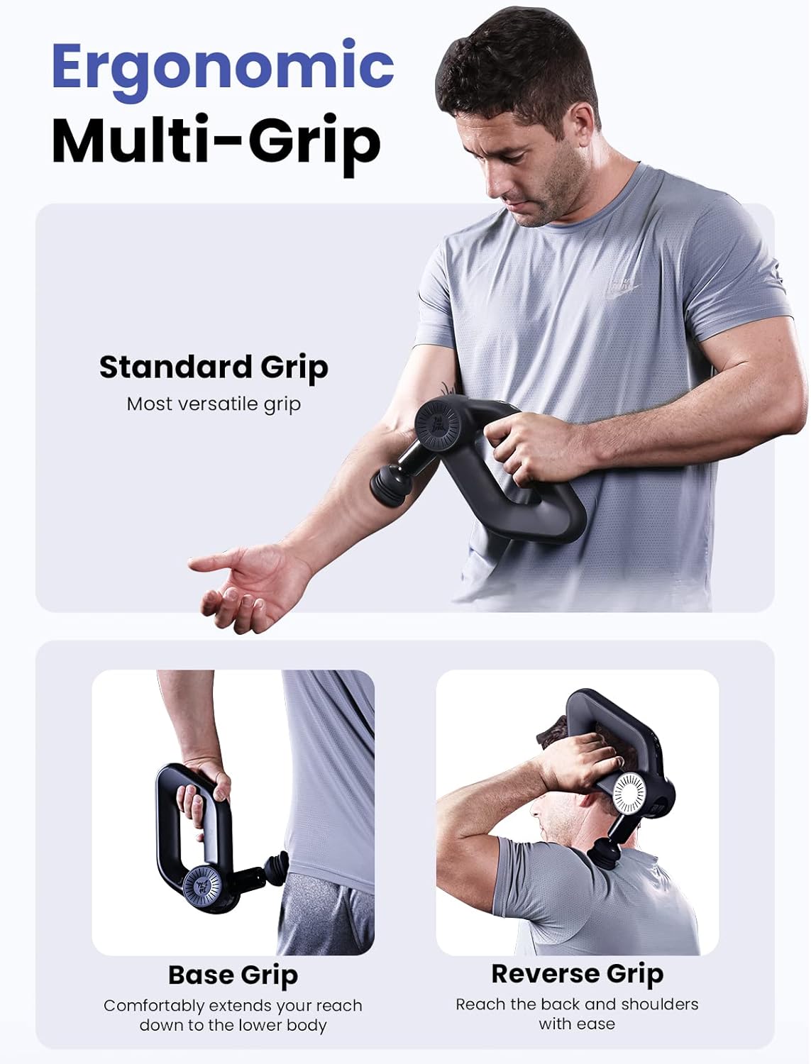 BOB AND BRAD D6 Pro Plus Massage Gun with Heat, Deep Tissue Percussion with 16mm Amplitude, Professional Muscle Massager Gun for Athletes, Quiet Electric Handheld Massager - Image 9