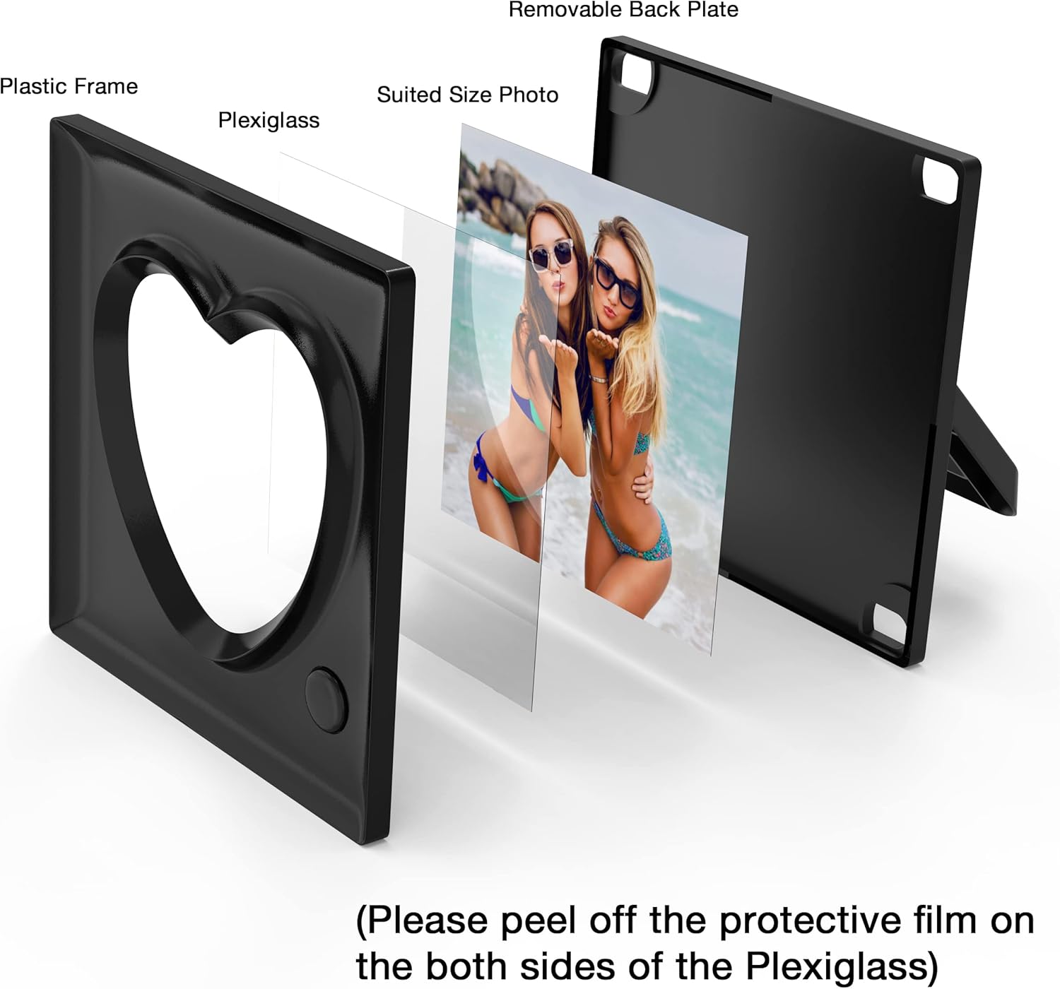 KWANWA Recordable Picture Frame – 20-Second Voice Recording, 3.9x3.9 Heart Shape Photo Frame, Personalized Keepsake for Loved Ones, Memorial, Long Distance, Birthday, Christmas, Mother's Day, Wedding – Tabletop Display for Home Office Desk - Image 6