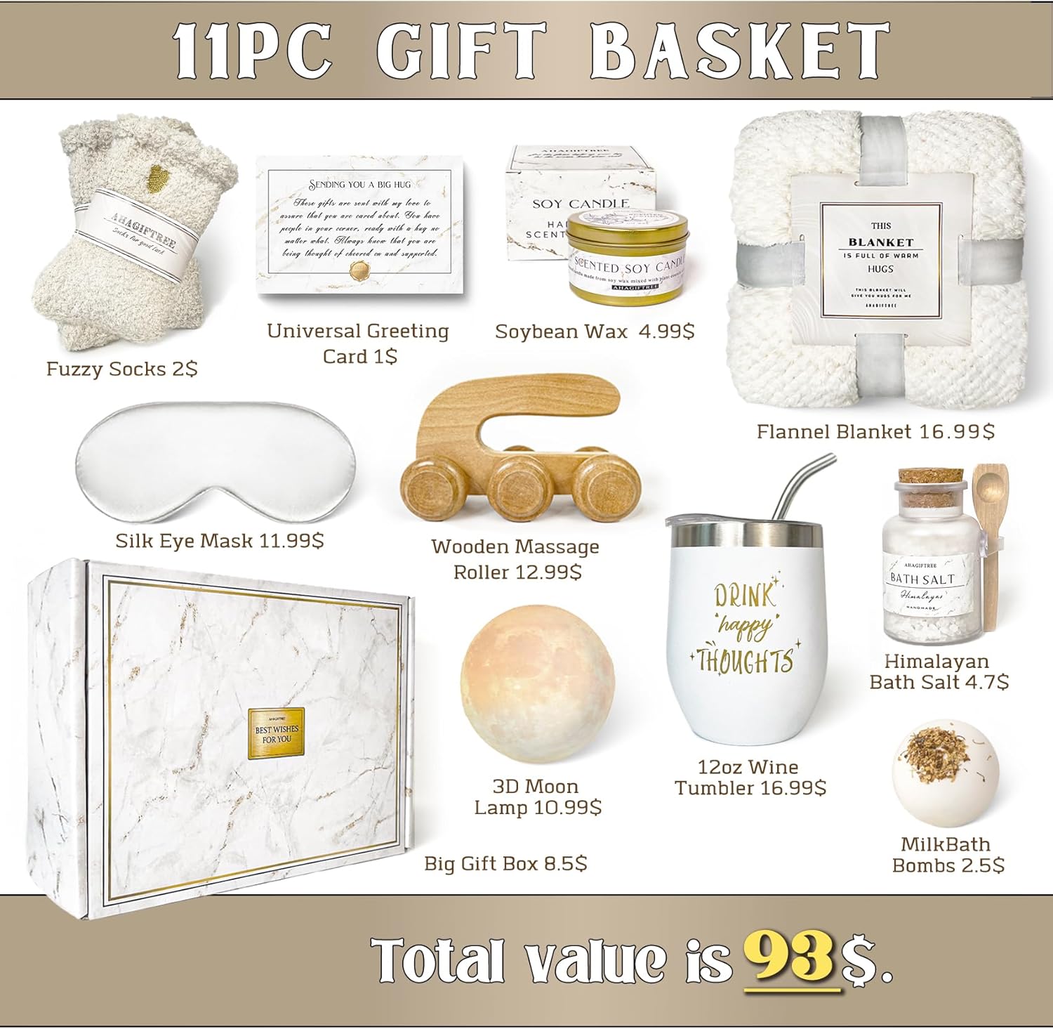 AHAGIFTREE Gift Baskets for Women,11PC Care Package with Moon Lamp,Mother's Day, Grief,Get Well Soon After Surgery,Birthday,Think of You,Thank You,Sympathy - Image 2