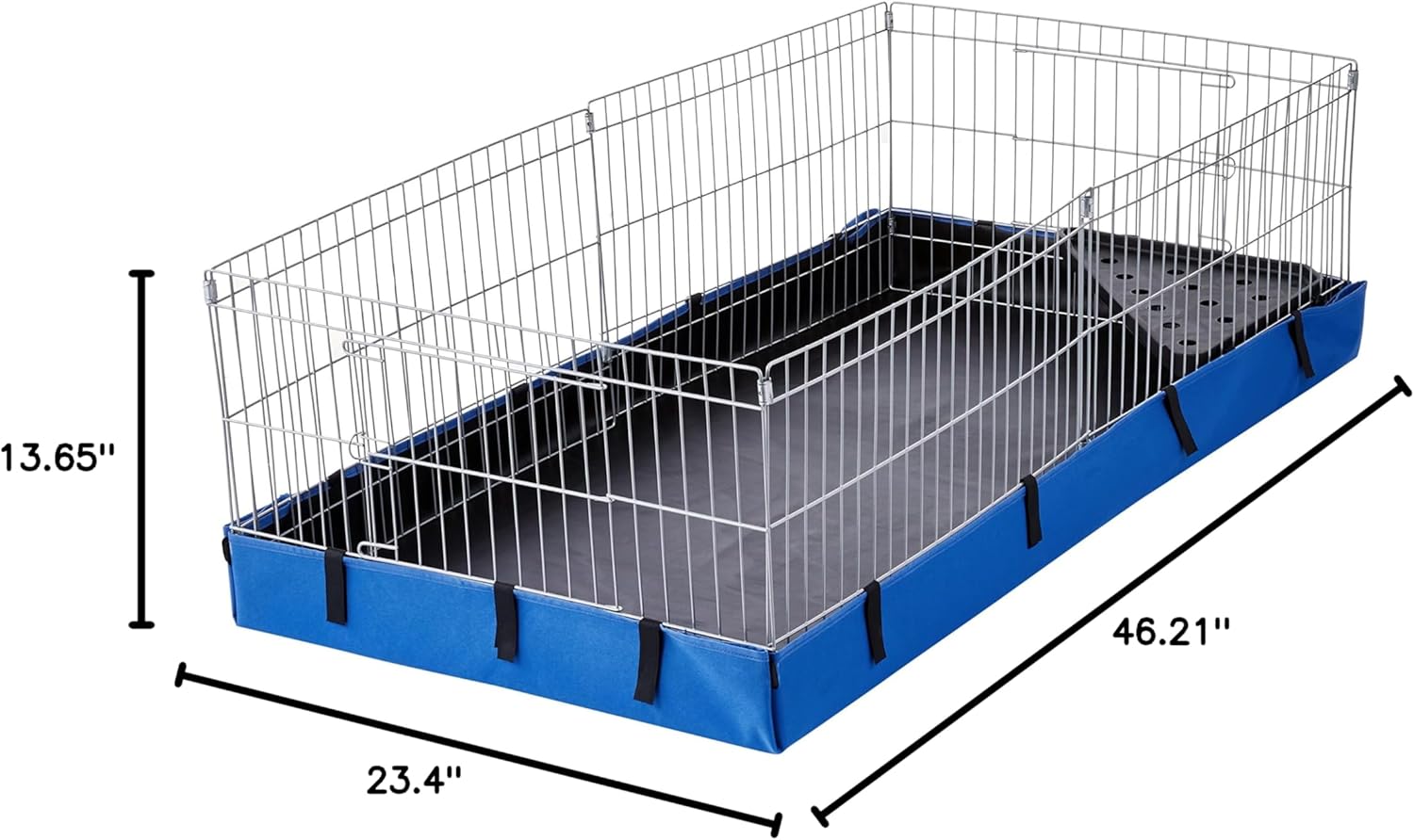 Amazon Basics - Comfortable Indoor-Outdoor Small Pet Guinea Pig Habitat Cage with Canvas Bottom, Blue, 46.65" L x 13.78" W x 23.62" H - Image 6