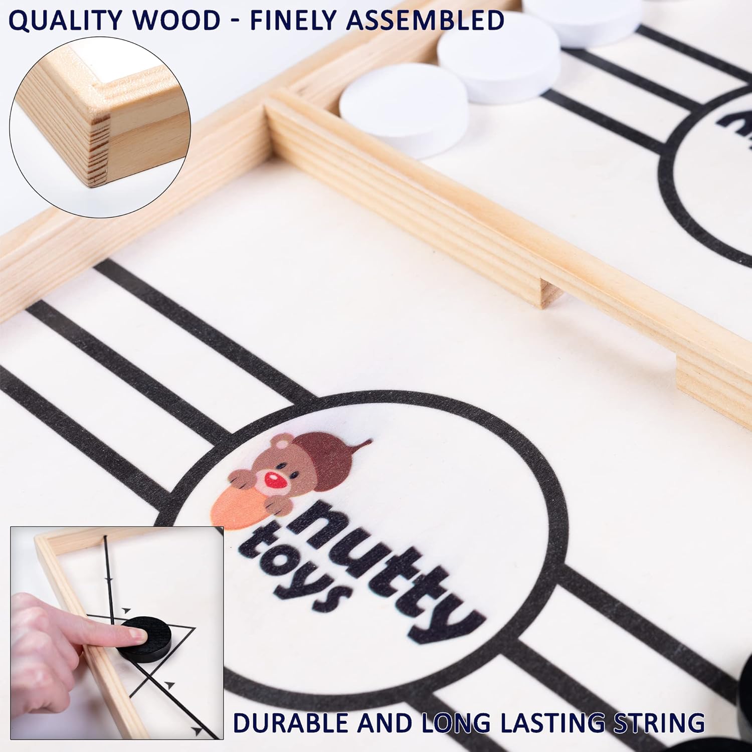 Nutty Toys Sling Puck Family Game XL - Fast & Rapid Tabletop Table Battle, Top Xmas Gift 2025, Unique Kids & Adults Christmas Stocking Stuffer Idea, Best Teenage Girl, Teen Boy & Tween Holiday Present - Image 5