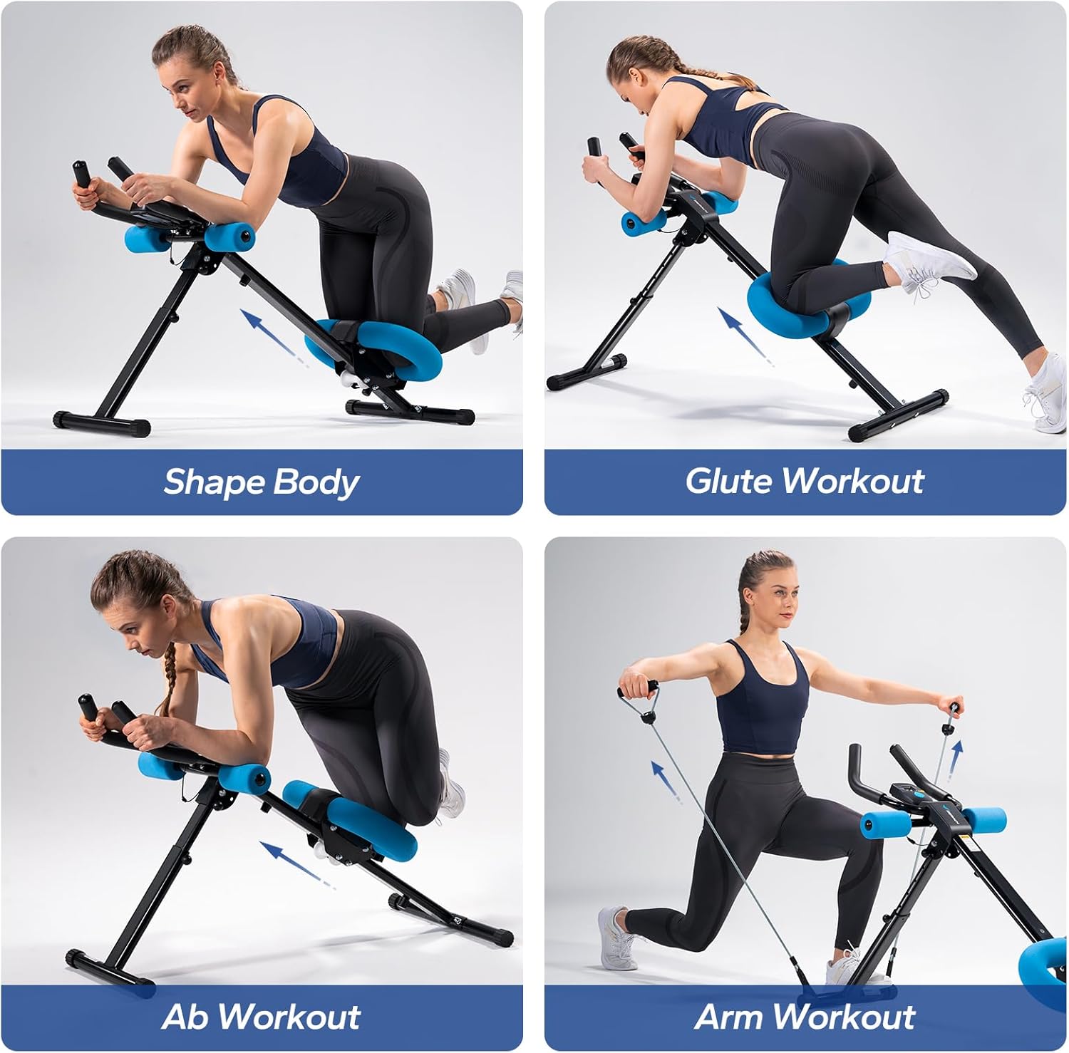 MERACH Ab Machine, Ab Workout Equipment, Adjustable Ab Trainer Machine for Abs Workout at Home Gym, Foldable, Knee Protection, Abdominal Trainer for Stomach Workout - Image 2