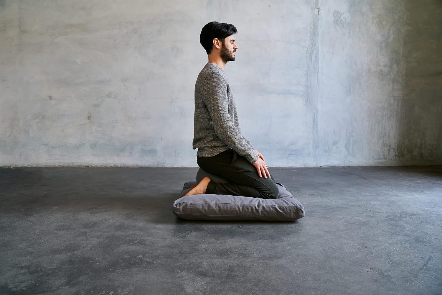 Meditation Cushion Set by renoo - Durable Comfortable Organic Cotton, Linen, Hemp - Modern Zafu Zabuton - Buckwheat Kapok Filled Floor Pillow Yoga Bolster in 15 Colors Washable Cover - Image 6