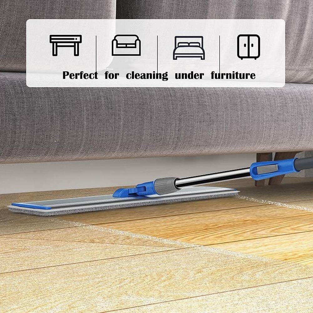 Microfiber Wet Mops 24 in Heavy Duty Flat Floor Mop Adjustable Handle with 4 Washable Mop Clothes - Image 7