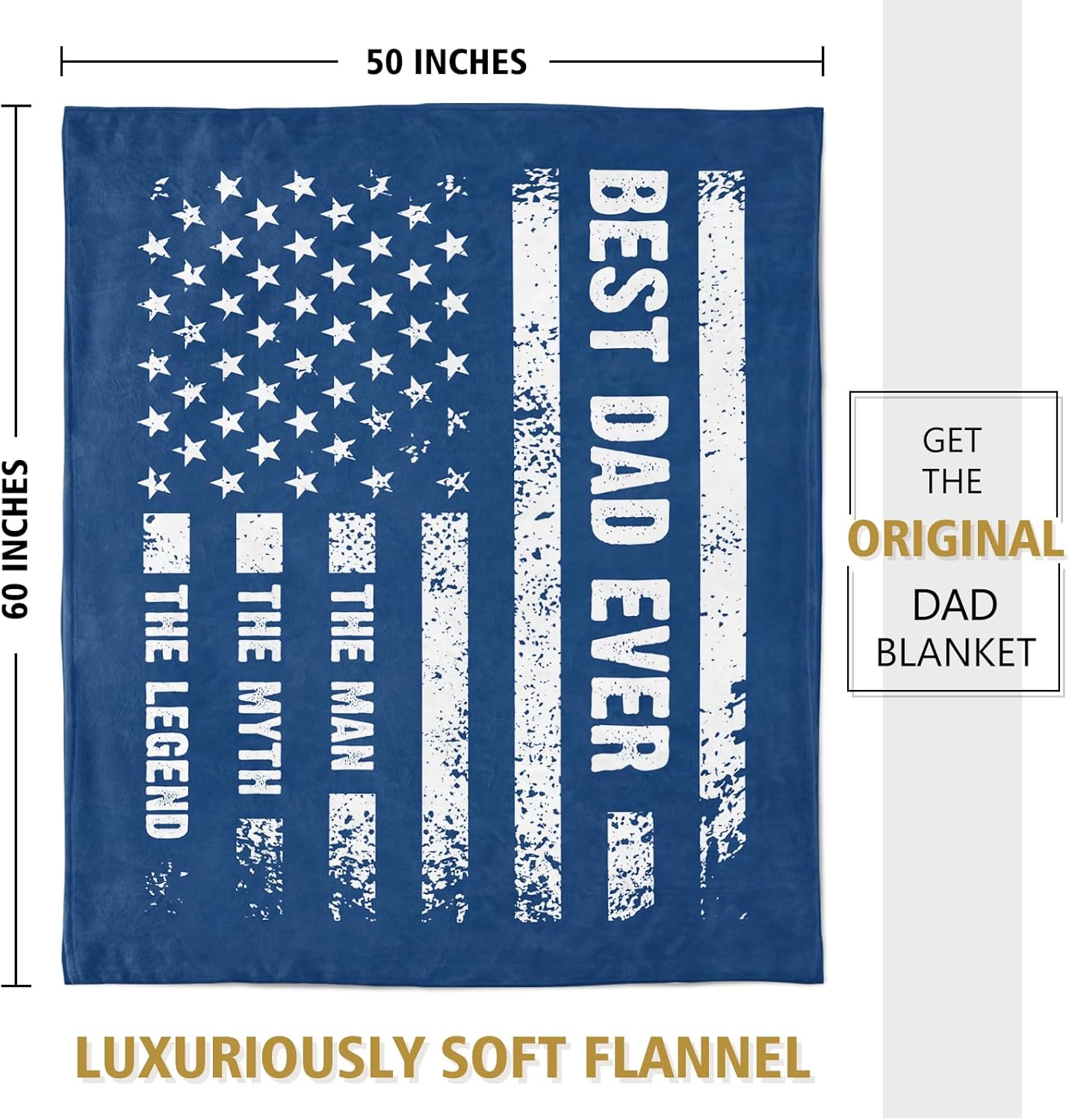 Craftique Gifts for Dad, Husband- Cool Flag Blanket with The Man The Myth The Legend- Dad Gifts for Fathers Day, Dads Birthday Gift, Soft Blanket Throw for Bed Sofa Napping Camping, 60”×50” - Image 4