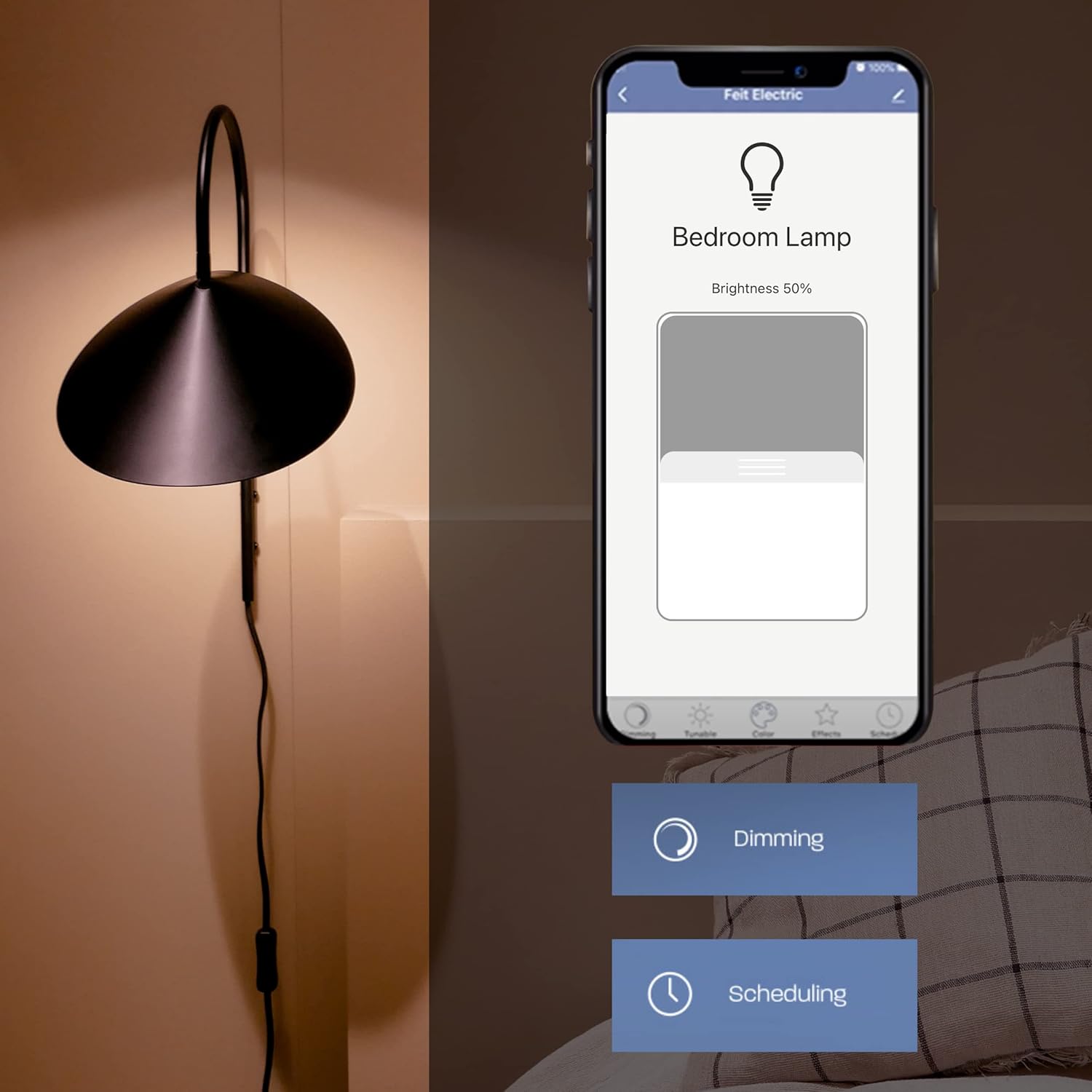 Feit Electric OM60/RGBW/CA/AG/3 60 Watt Equivalent WiFi Color Changing and Tunable White, Dimmable, No Hub Required, Alexa or Google Assistant A19 LED Smart Light Bulb, 3-Pack, Rgbw Multicolor, 60W - Image 6