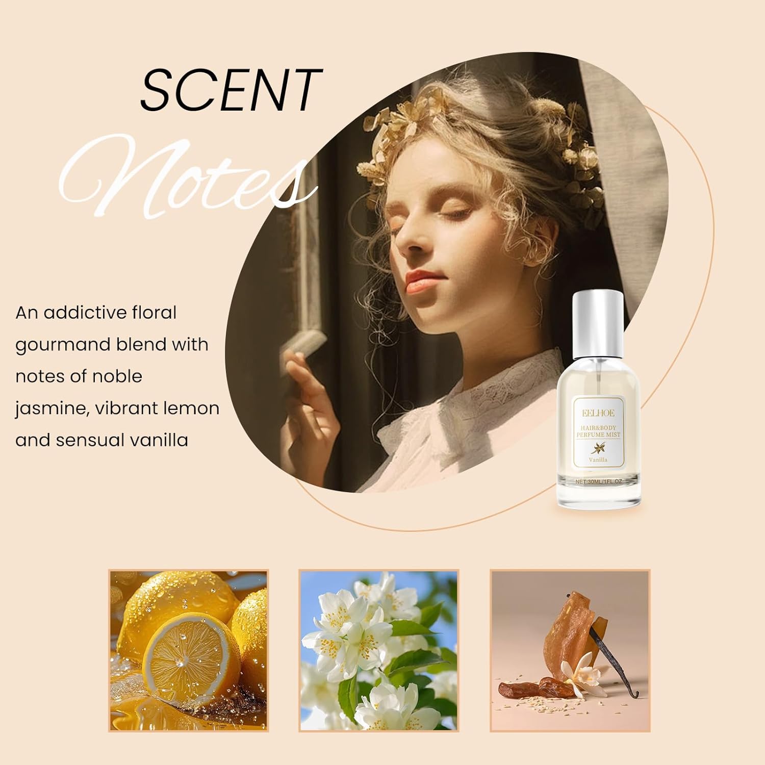 Hair Perfume for Women Vanilla Pheromone, Hair & Body Shine Spray Nourishing and Hydrating Mist Fragrance, Eau Parfum Long Lasting & Add Shine Portable, Light Perfume, 30 ml - Image 4