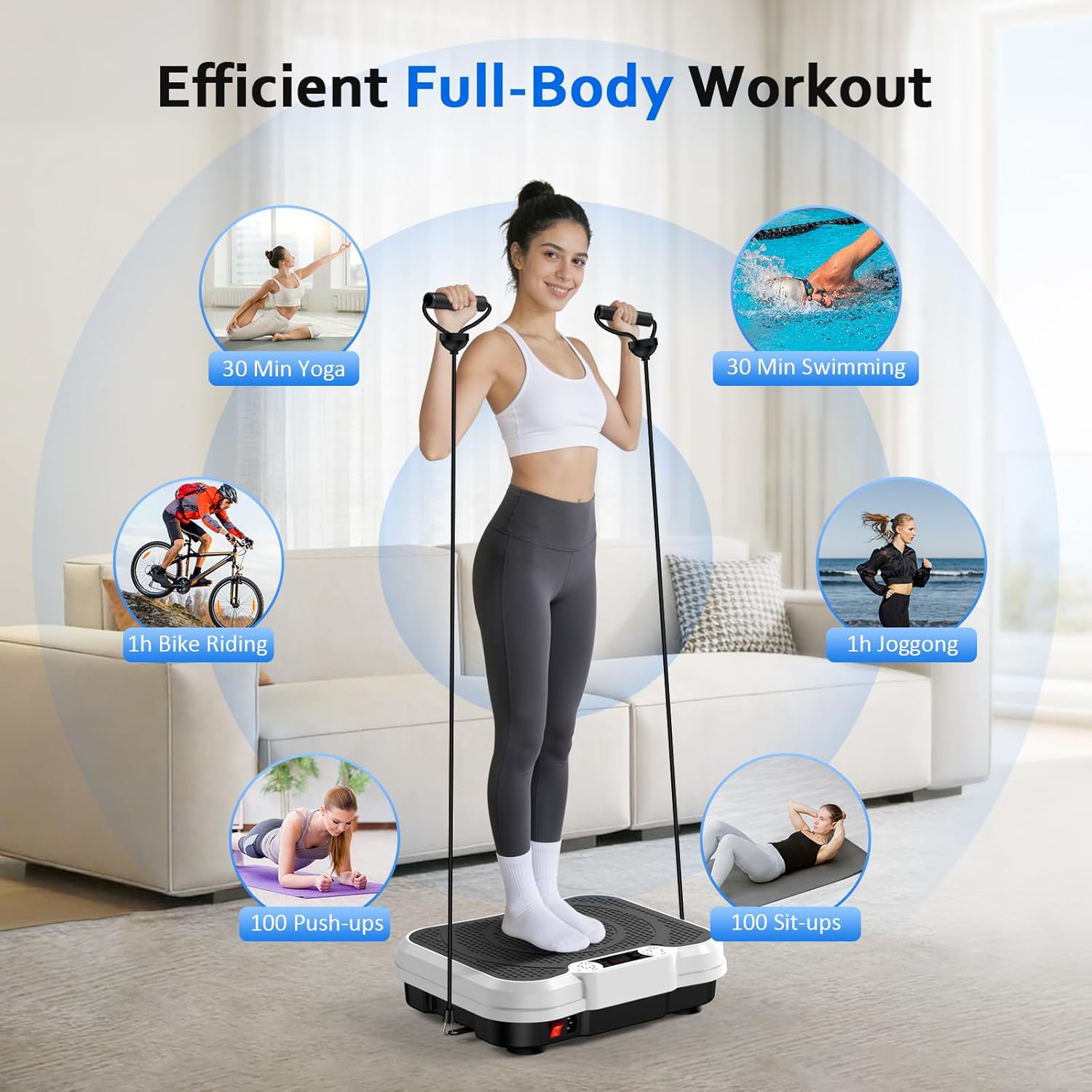 Vibration Plate Exercise Machine for Lymphatic Drainage, Vibration Platform for Weight Loss, 400 Lbs Capacity Shake Plate Full Body Workout Vibrate Fitness Platform for Home Women Men - Image 2