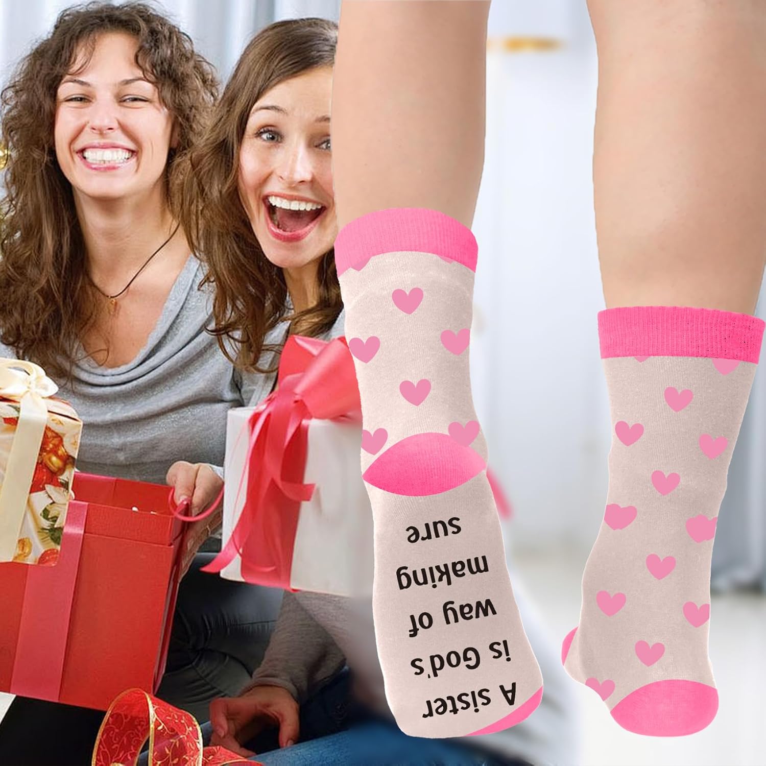 Sister Birthday Gifts,Big Sister Gifts for Bestie Women Best Friends Bff Gift for Girls,Little Soul Sisters Socks for Mothers Day Christmas Valentines Galentines Stocking Stuffers Ideas - Image 6