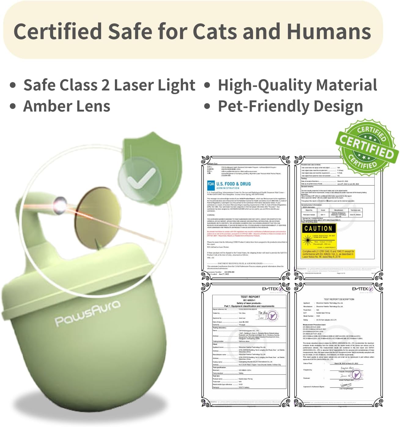 MayMaw Automatic Cat Laser Toy - 360° Self-Balancing Laser with 3 Adjustable Speeds & USB Rechargeable Interactive Toy for Bored Indoor Cats (Green) - Image 5