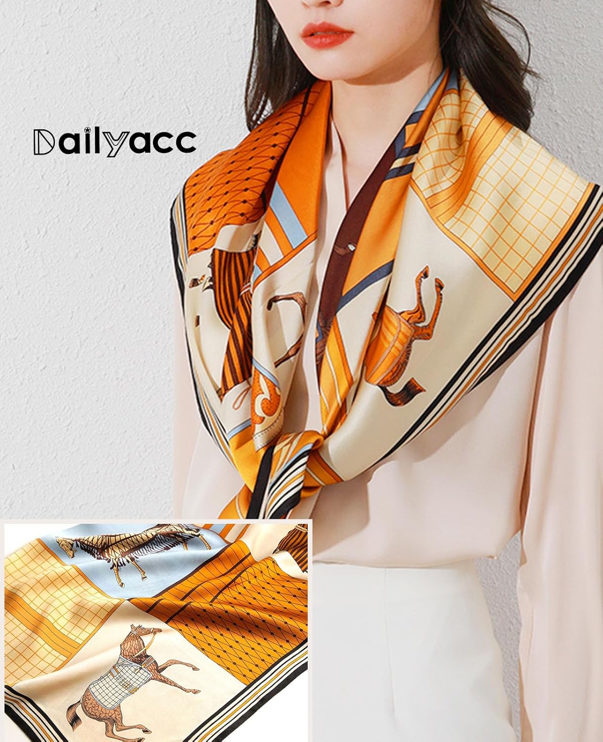 Dailyacc Hair Bandanas Scarf For Women Lightweight Fashion Neck Silk Satin Head Scarves For Sleeping Handbags Scarf - Image 5