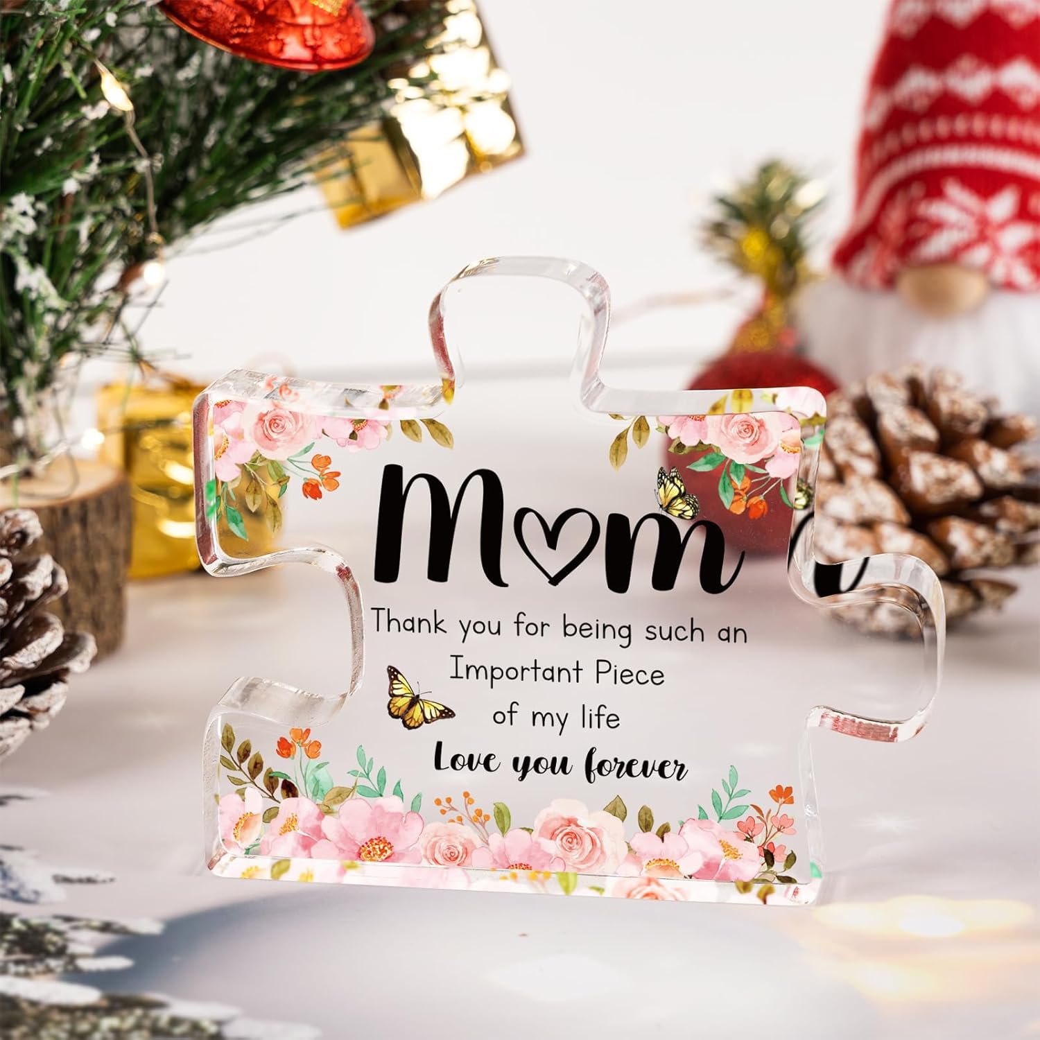 Mothers Day Gifts for Mom - Meaningful Acrylic Puzzle Piece Decor - Heartwarming Mom Birthday Gifts from Daughter Son, Mothers Day Gifts, Thoughtful Keepsake Plaque for Home Office Desk, 3.9 x 3.3 Inch - Image 5