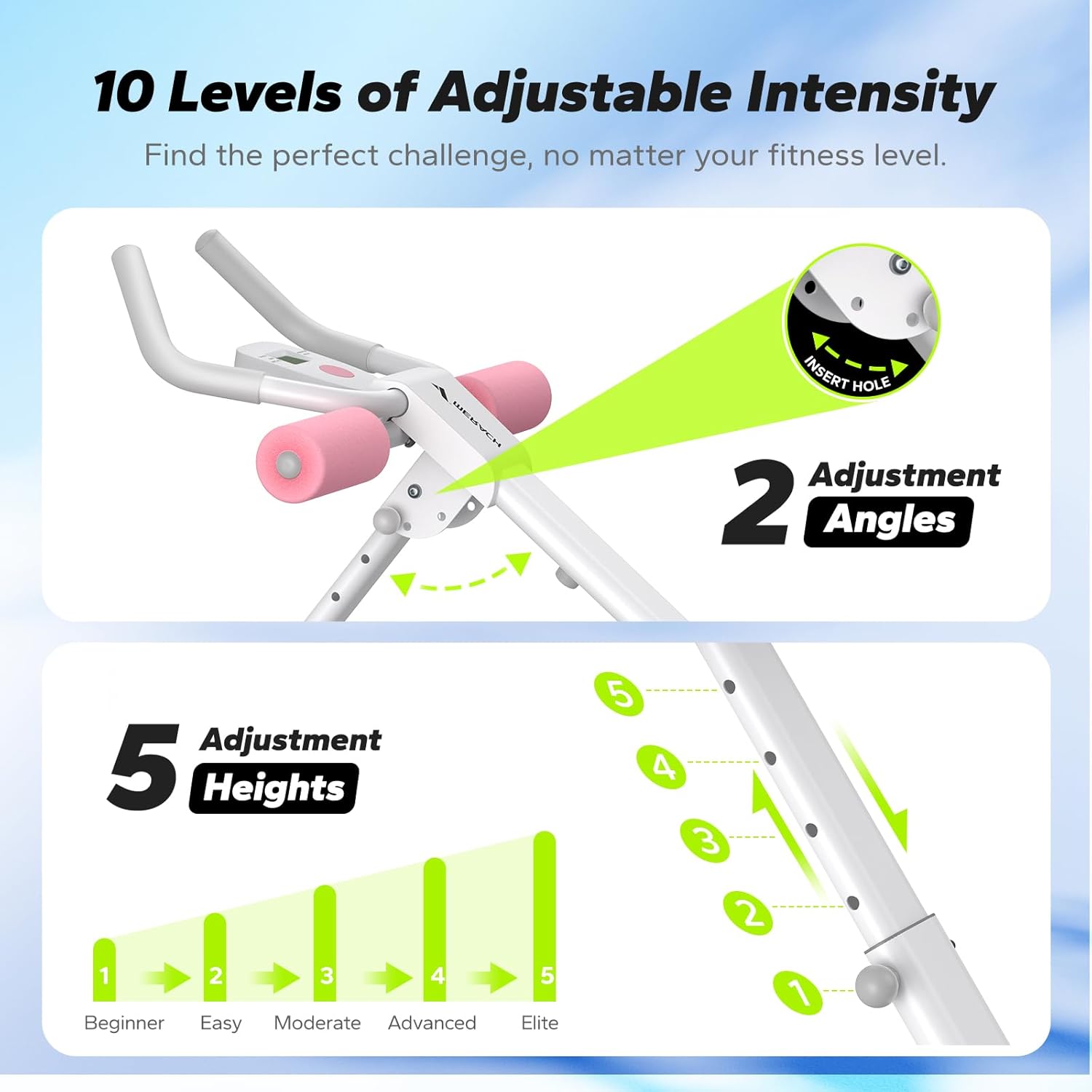 MERACH Ab Machine, Ab Workout Equipment, Adjustable Ab Trainer Machine for Abs Workout at Home Gym, Foldable, Knee Protection, Abdominal Trainer for Stomach Workout - Image 3