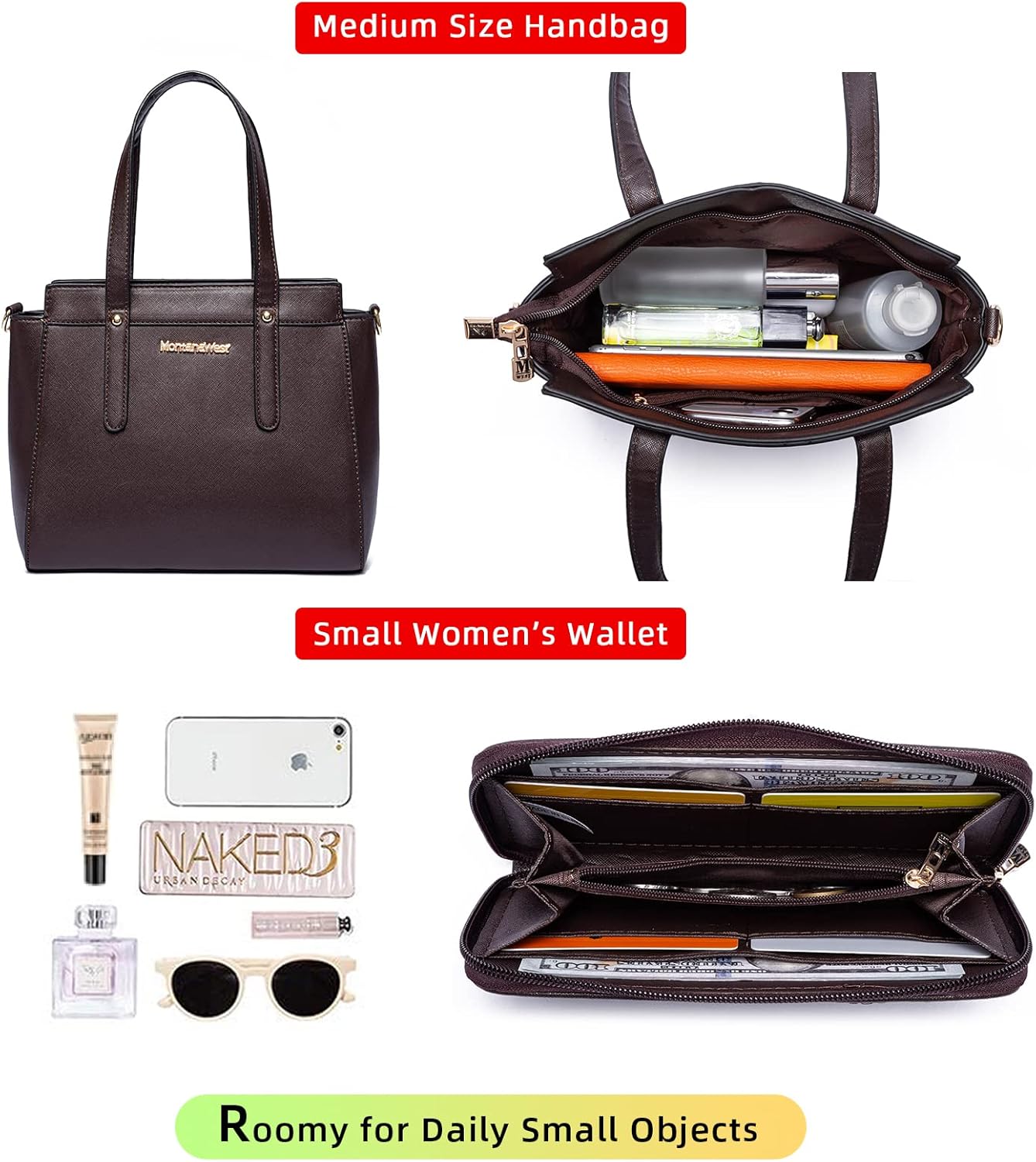 Montana West 3PCS Purses for Women Tote Bag and Wallet Set Shoulder Satchel Handbags - Image 4