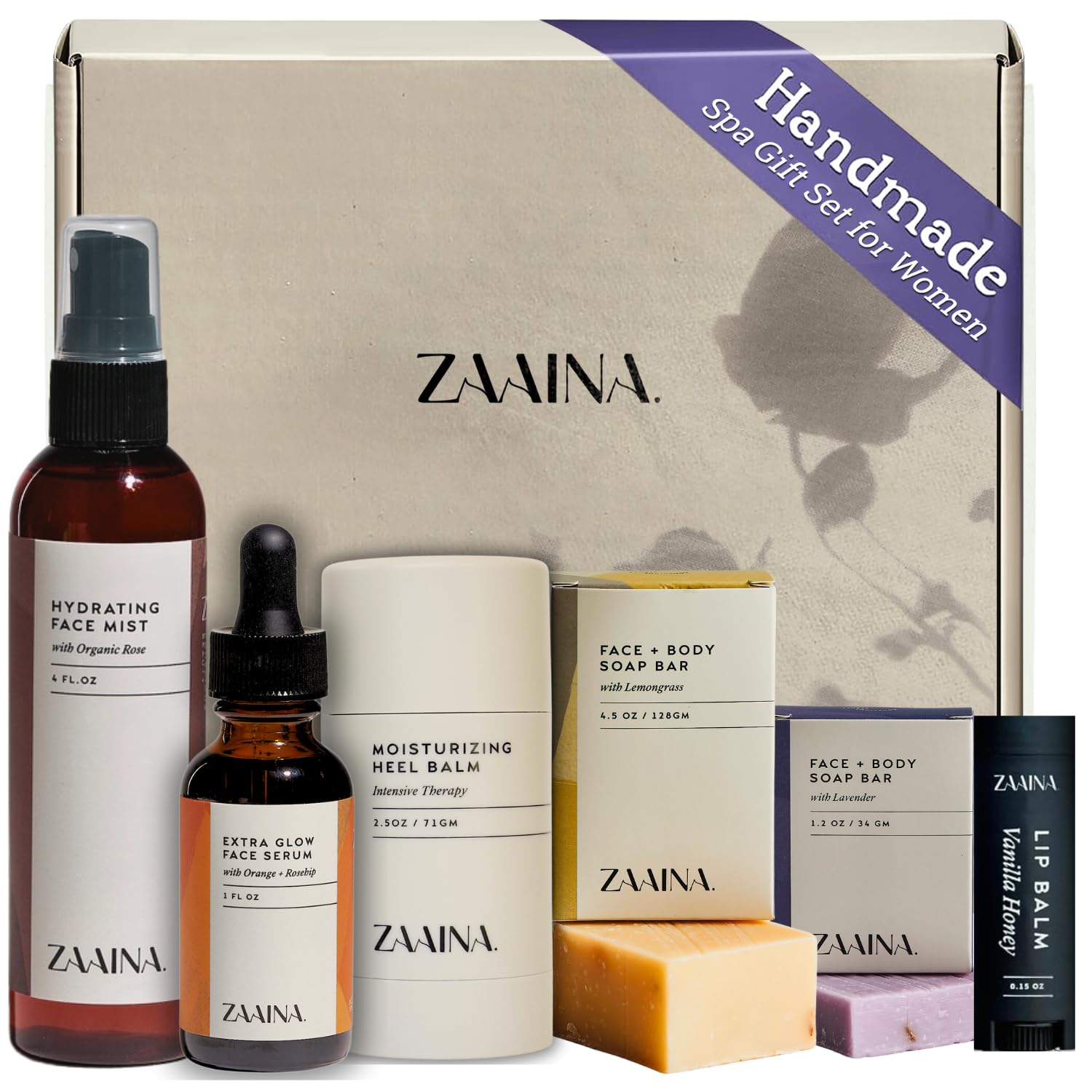 ZAAINA Spa Gifts for Women - Luxury Self Care Spa Kit, Mother's Day Spa Gift Basket, Pampering At Home Bath and Body Relaxation Spa Package, Gifts for Mom Wife Friend, Birthday Gifts for Women