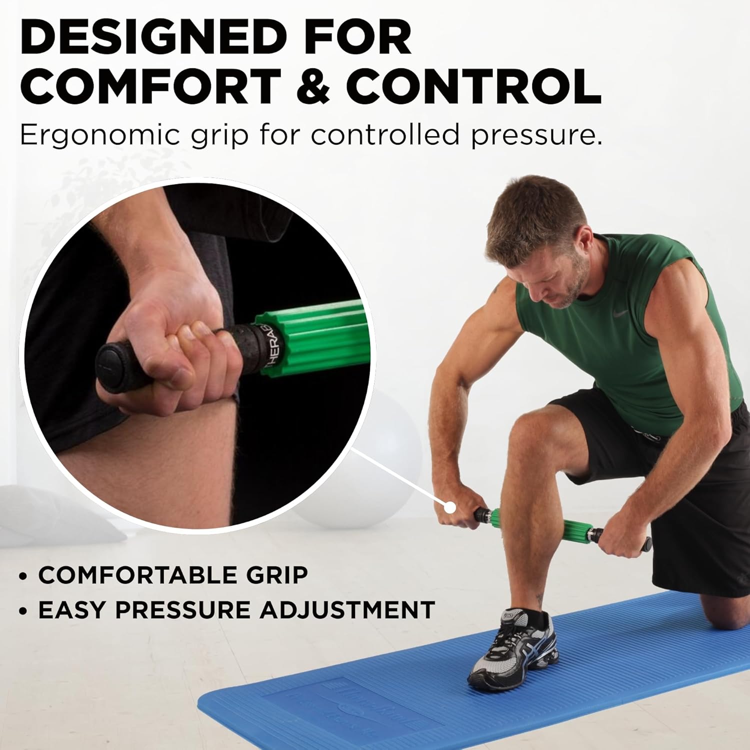 THERABAND Roller Massager +, Muscle Roller Stick for Self-Myofascial Release, Deep Tissue Massage Rolling Pin, Trigger Point Release, Muscle Soreness, Best Gifts for Runners, Athletes, Crossfit - Image 6