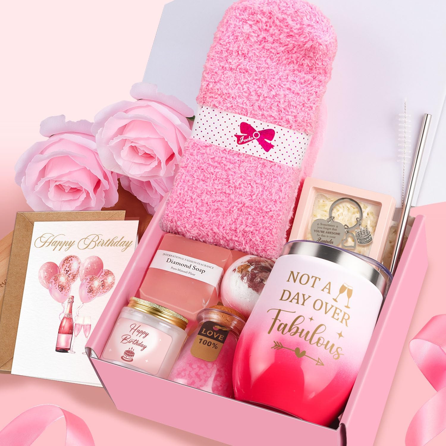 Birthday Gifts for Women, 11PCS Not A Day Over Fabulous Happy Birthday Gifts for Women Self Care Relaxing Spa Gift Basket Birthday Gift Ideas for Woman Birthday Present for Her, Mom, Wife, Sister - Image 7