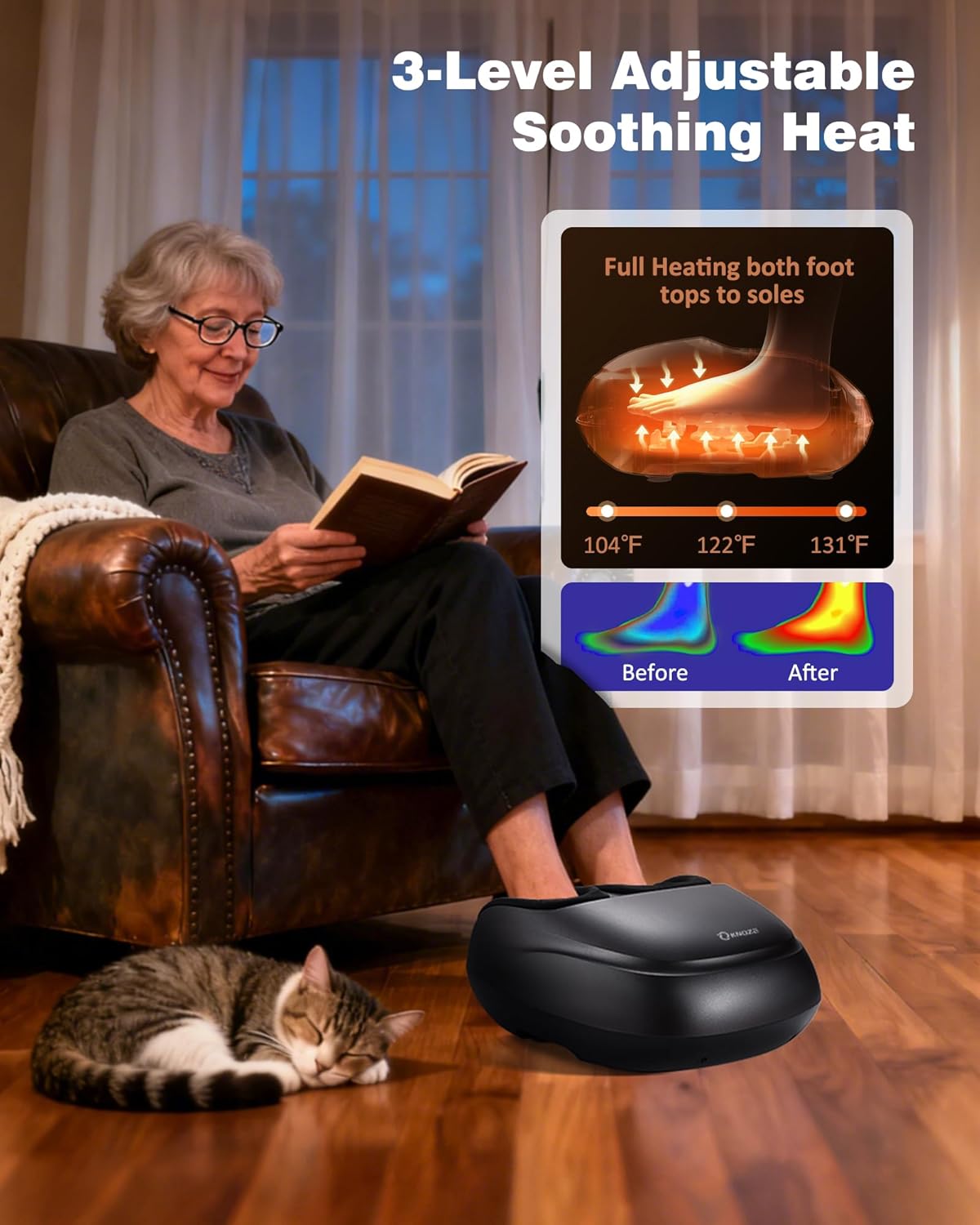 KNQZE Shiatsu Foot Massager with Heat and Compression, Deep Kneading Foot Massage for Plantar Fasciitis Relief, Remote Control, Multi Massage Modes, Auto Shut-Off Timer, FSA Eligible, Mothers Day gift - Image 3