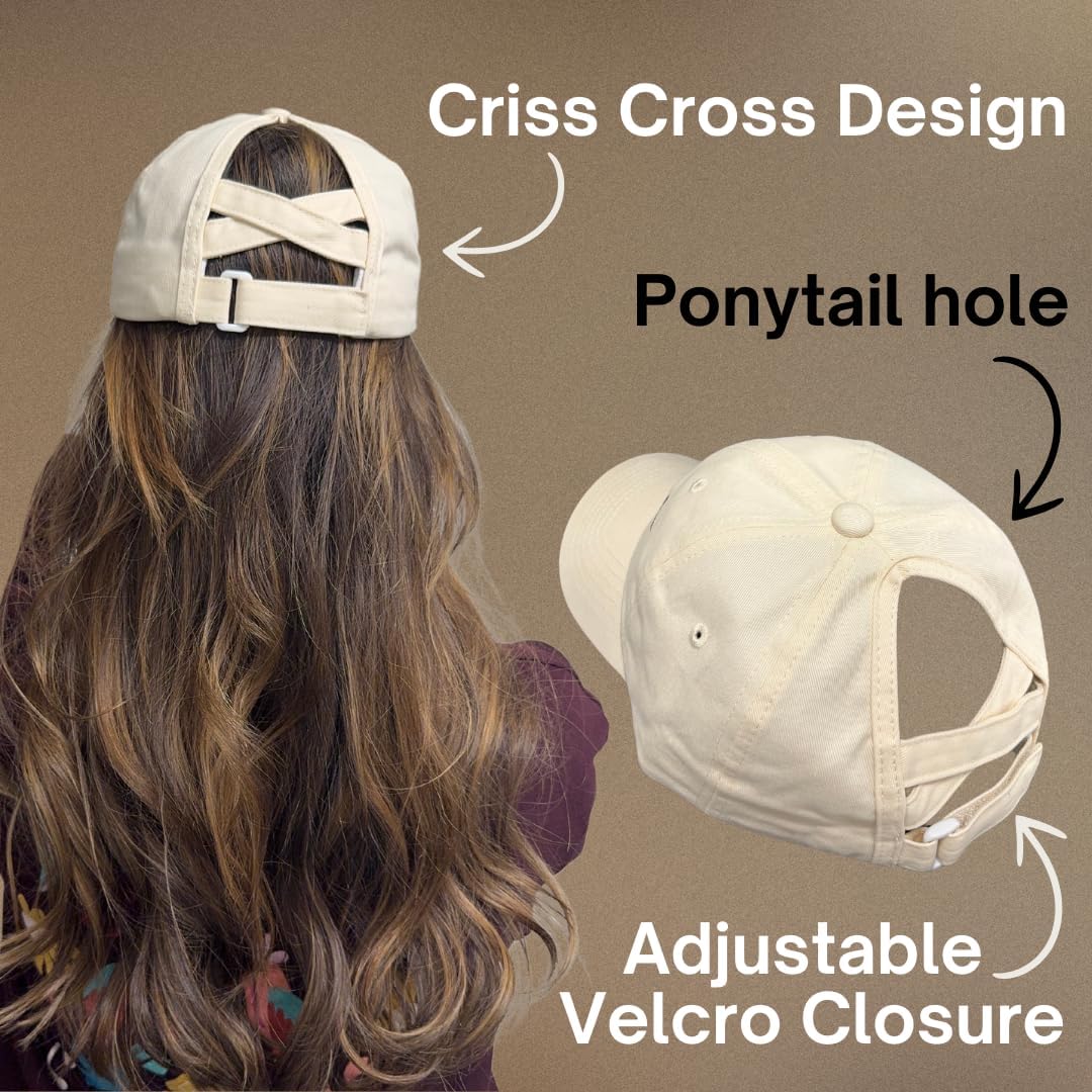 in My Mom Era Hat - Beige Baseball Cap for Moms, High Ponytail Hole, Minimalist Design, Mothers & New Mom Gifts - Image 4