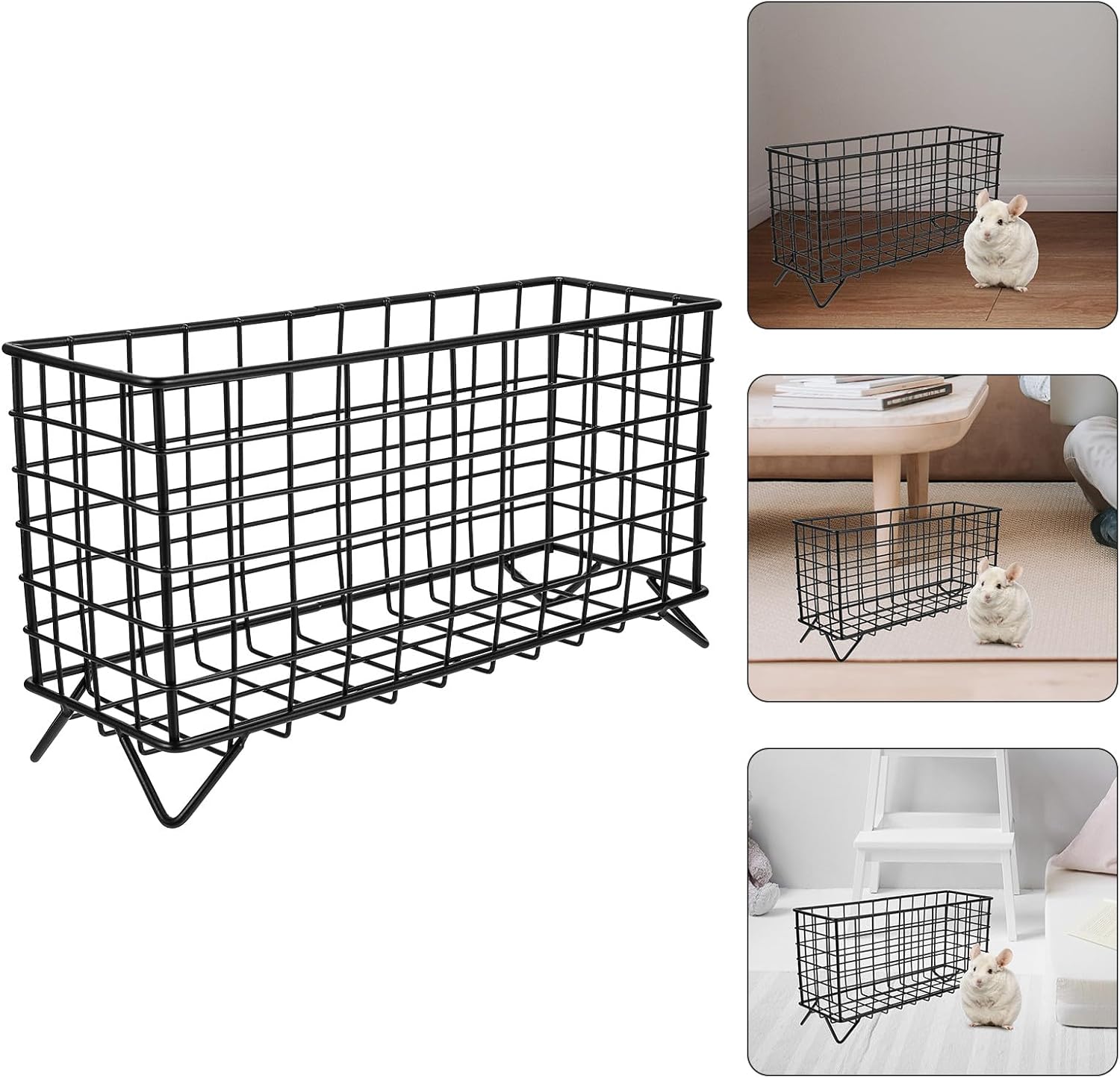 Rabbit Hay Feeder Rack with Metal Frame, Wear-Resistant Hanging Hay Holder for Cage, Convenient Small Animal Feeder Suitable for Rabbits and Guinea Pigs - Image 9