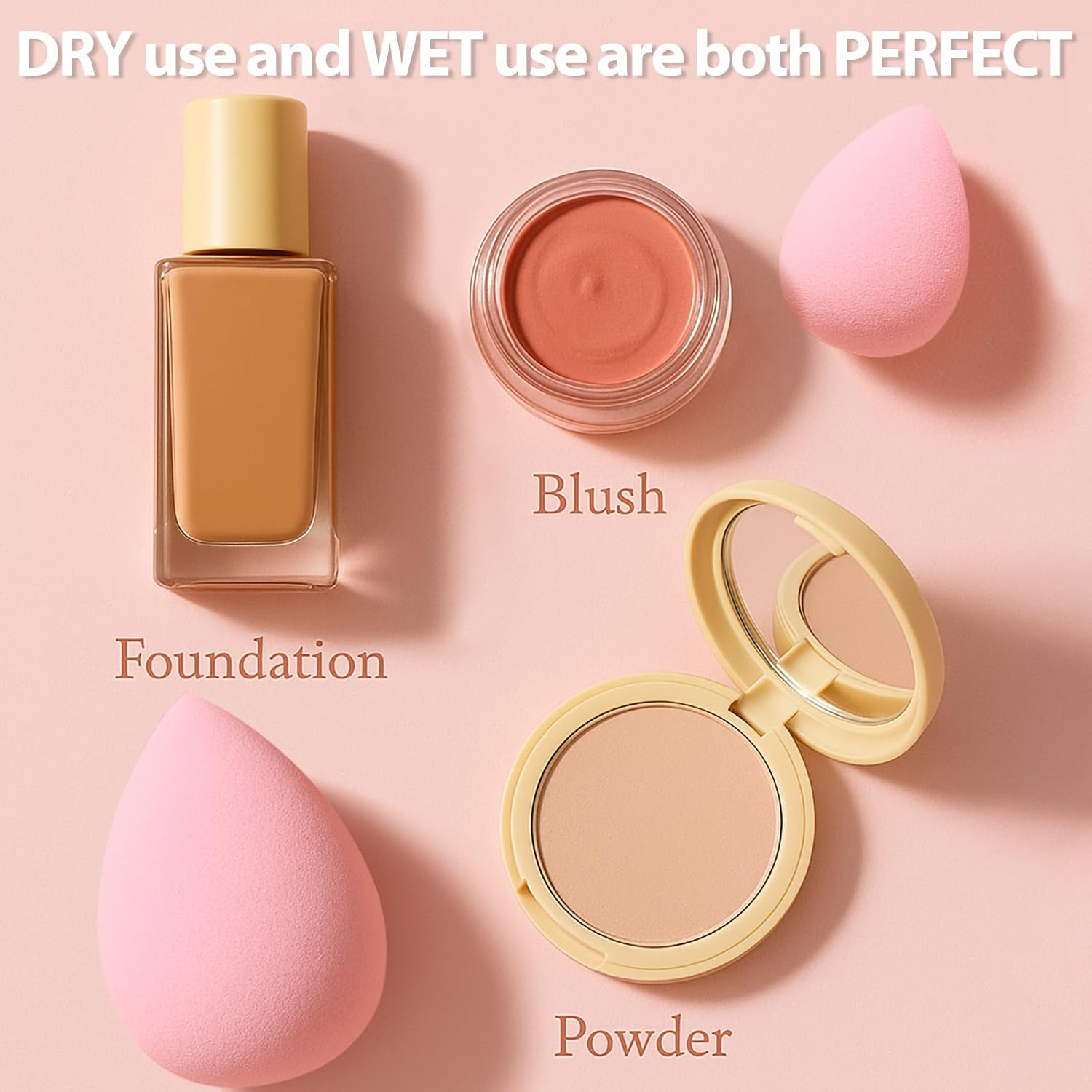 Makeup Sponge Set Foonbe Blender Sponges 7 Pcs for Liquid, Cream, and Powder, Latex Free, Multi colored Beauty Sponges with 1 Mini Sponge, Vegan & Cruelty-Free - Image 3