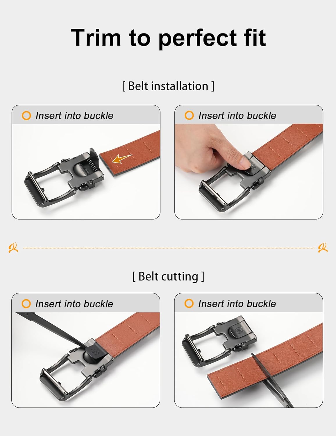 JUKMO 1.5" (38mm) Leather Ratchet Belt for Men in Gift Box - Image 8