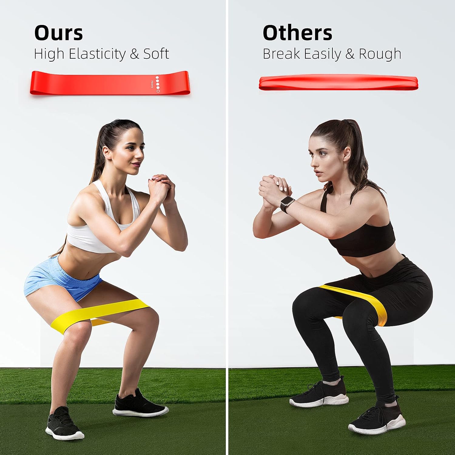 Resistance Bands for Working Out, 5-Pack Elastic Exercise Bands for Strength Training, Stretching, Workout; Home Gym Equipment for Women Men, Pilates Yoga Physical Therapy, Leg Glute Arm Exercise Kit - Image 4