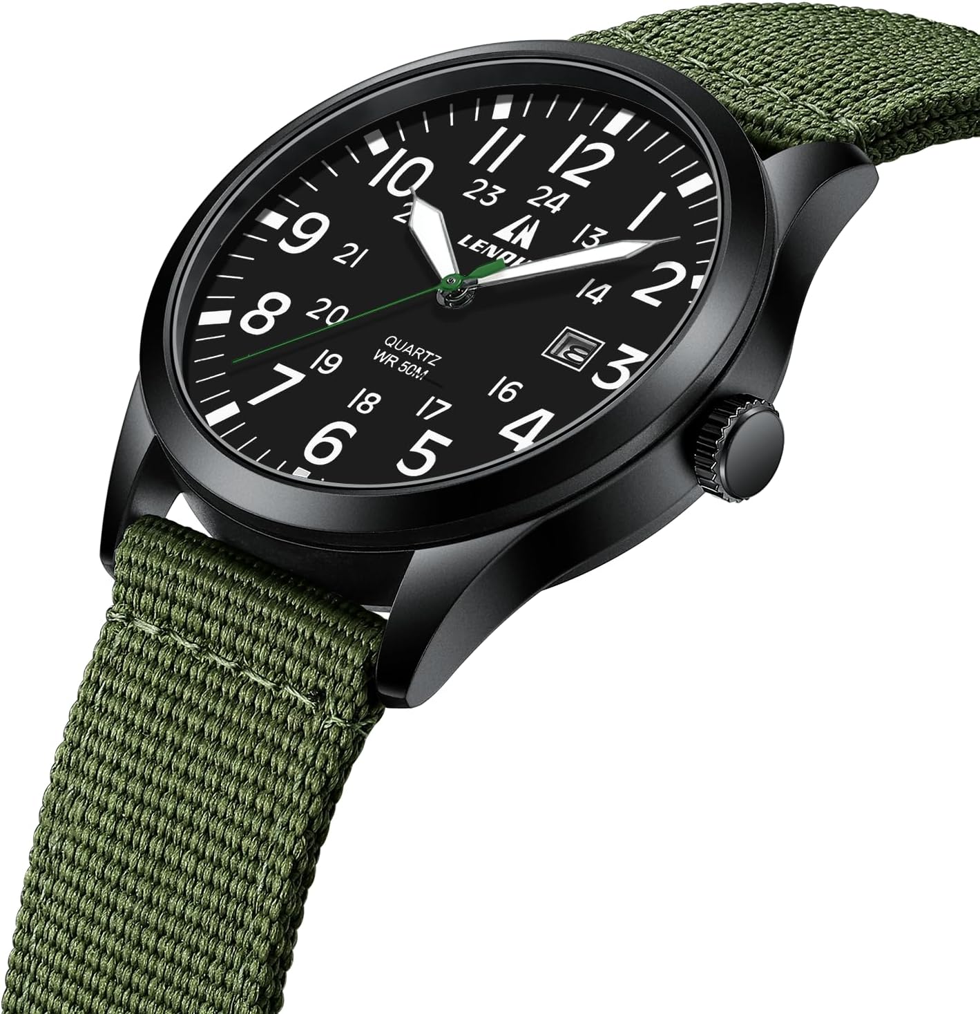LN LENQIN Mens Watches Unisex Military Sport Nylon Strap Stylish Luminous Fashion Analog Quartz Watch for Men Waterproof Army Tactical Casual Wristwatch - Image 3